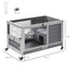 pawhut-clapier-lapin-compact-roulettes-en-bois-acc-s-facile-gris image 4