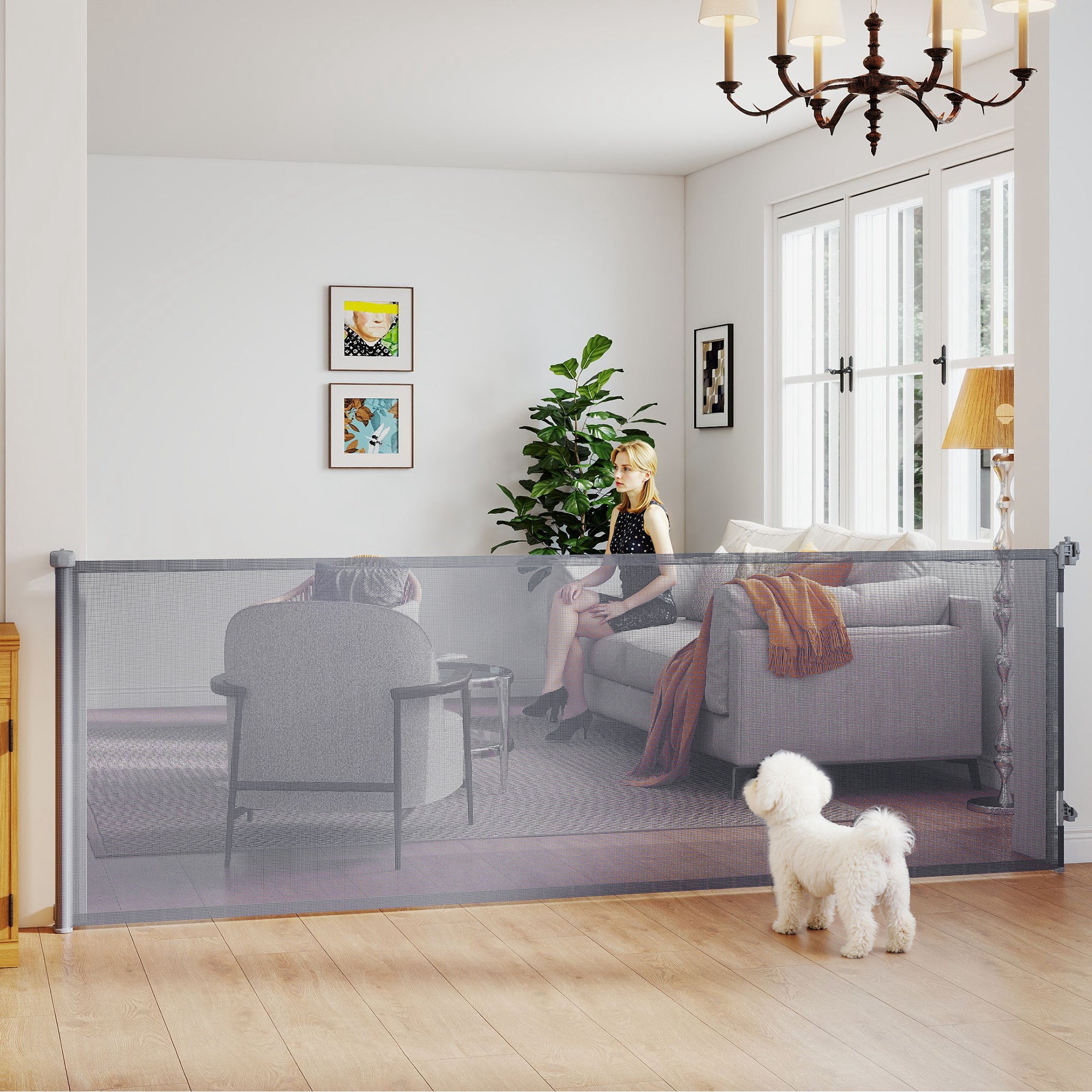pawhut-barri-re-r-tractable-animaux-jusqu-300-cm-grise image 3