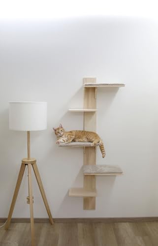 kerbl-pet-timber-arbre-chat-mural-150-cm-bois-massif-3-couchages image 8