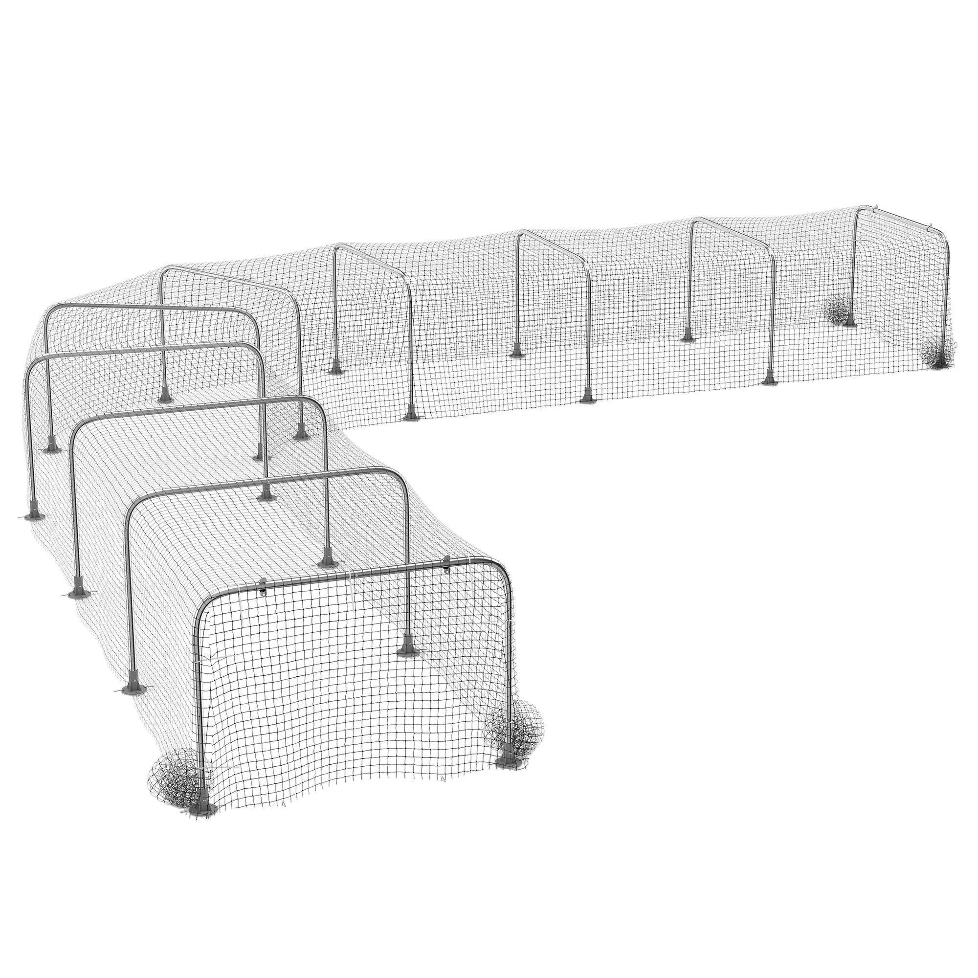 pawhut-tunnel-poulailler-extra-long-900-x-99-cm-filet-nylon-acier-galvanis image 2