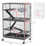 pawhut-cage-petits-animaux-5-tages-50-avec-hamac-et-plateau-amovible-argent image 4