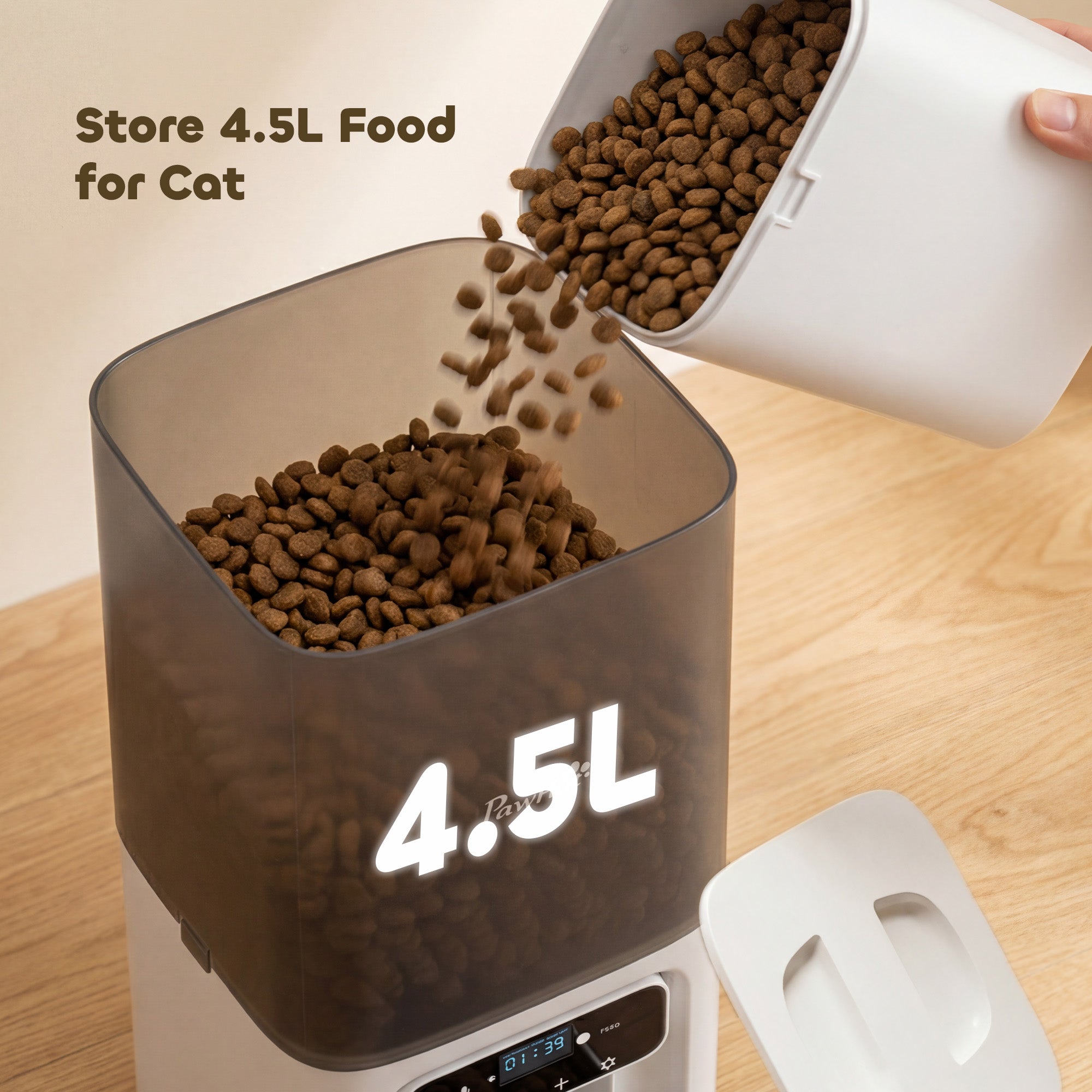 pawhut-distributeur-croquettes-chat-automatique-4-5l-programmable-6-repas-avec-v image 6