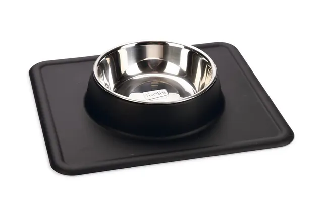 karlie-dex-gamelle-silicone-et-inox-noire-350-ml image 1