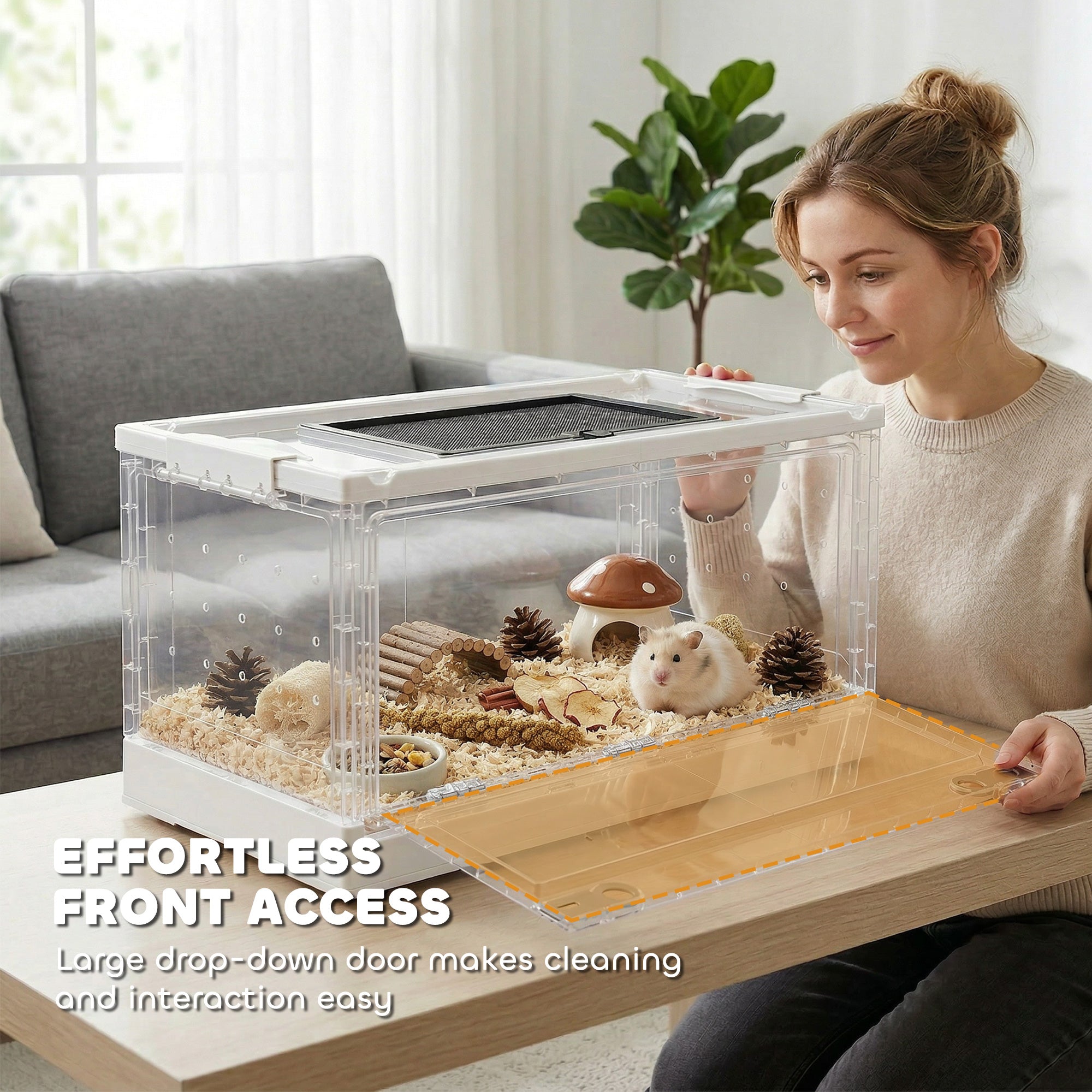 pawhut-cage-hamster-22-empilable-avec-grande-porte-frontale-et-ventilation-blanc image 6