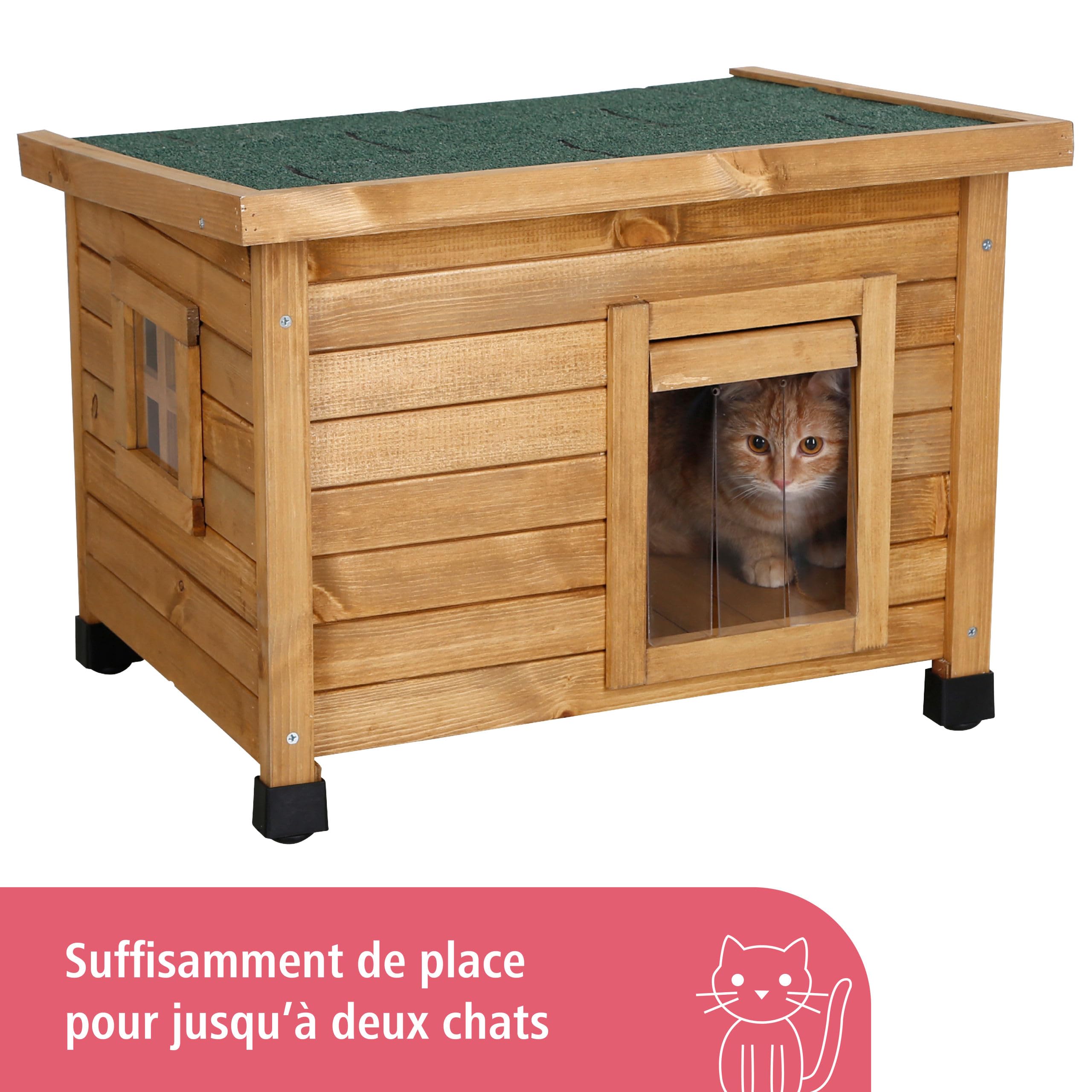 kerbl-rustica-maison-pour-chat-en-bois-57-x-45-x-43-cm-marron-vert image 7