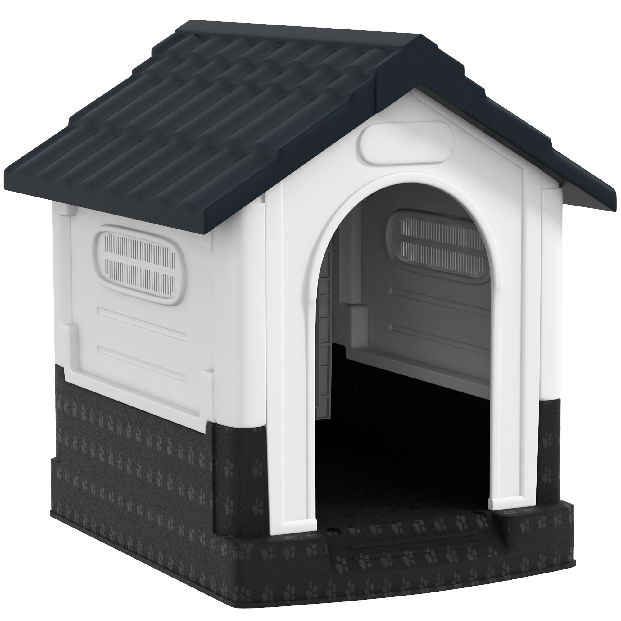 pawhut-niche-plastique-ext-rieur-ventil-e-pour-petits-chiens-gris-fonc image 1