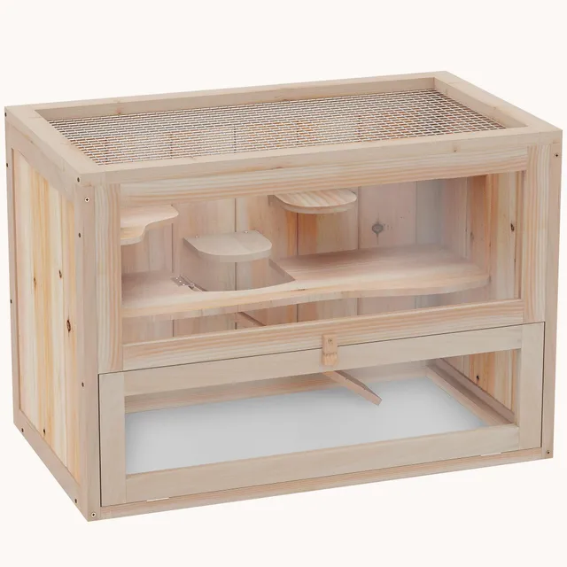 pawhut-cage-hamster-naturelle-classique-23-5-avec-porte-avant image 1