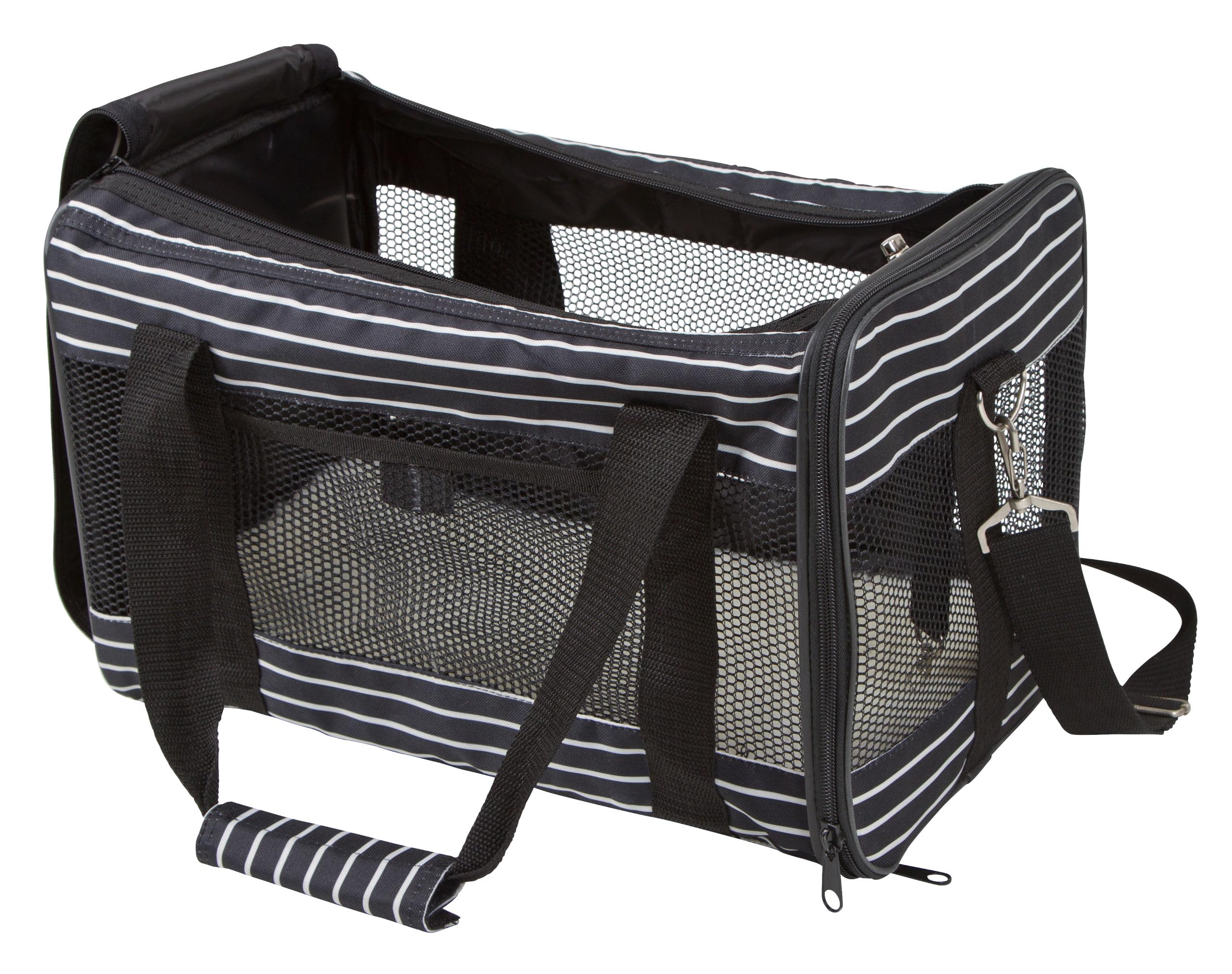 kerbl-cuba-sac-de-transport-pour-chien-et-chat-noir-blanc-40x26x28cm image 3