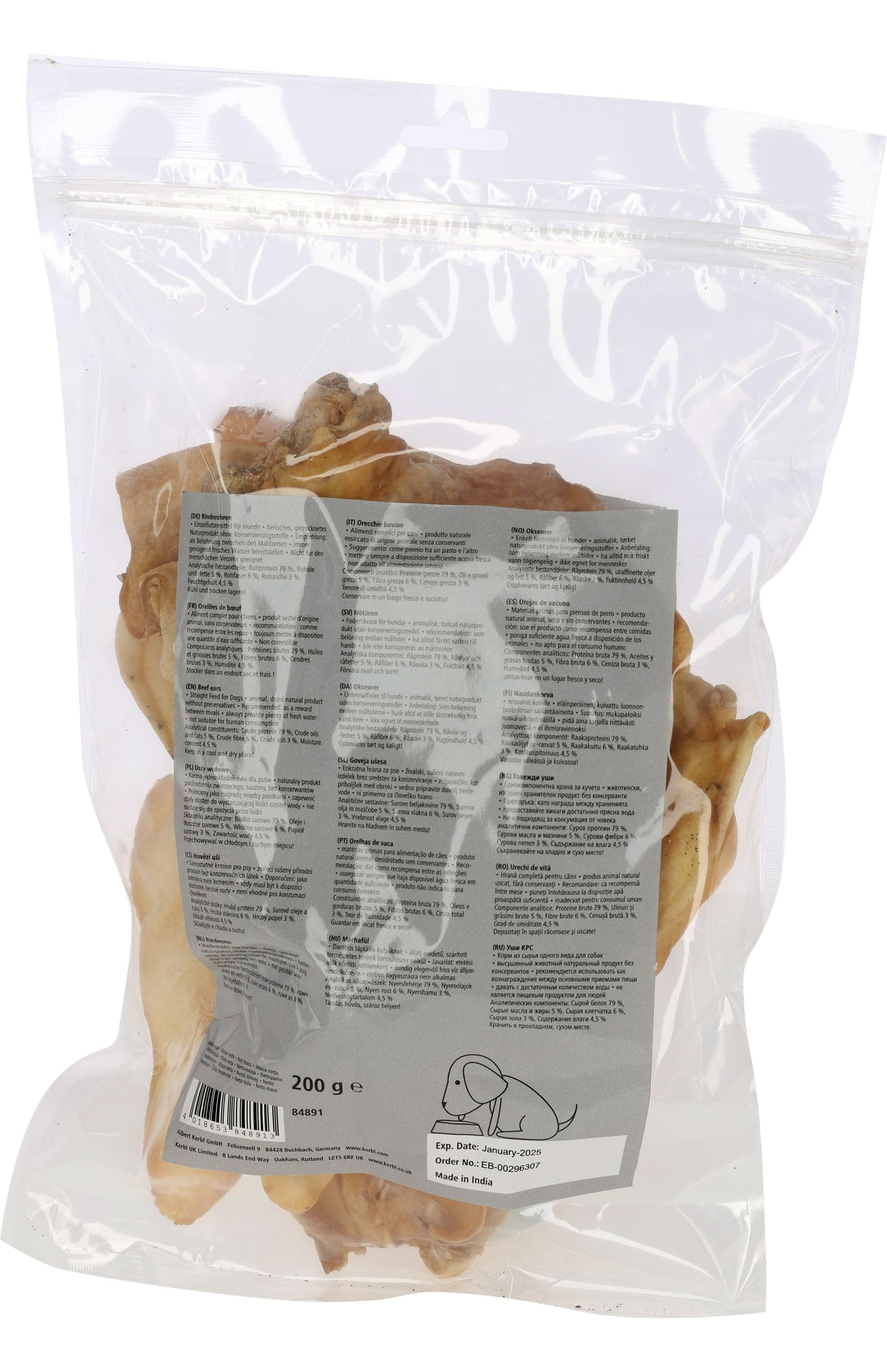 kerbl-pet-oreilles-de-b-uf-friandises-m-cher-pour-chiens-10-sachets-200-g image 3