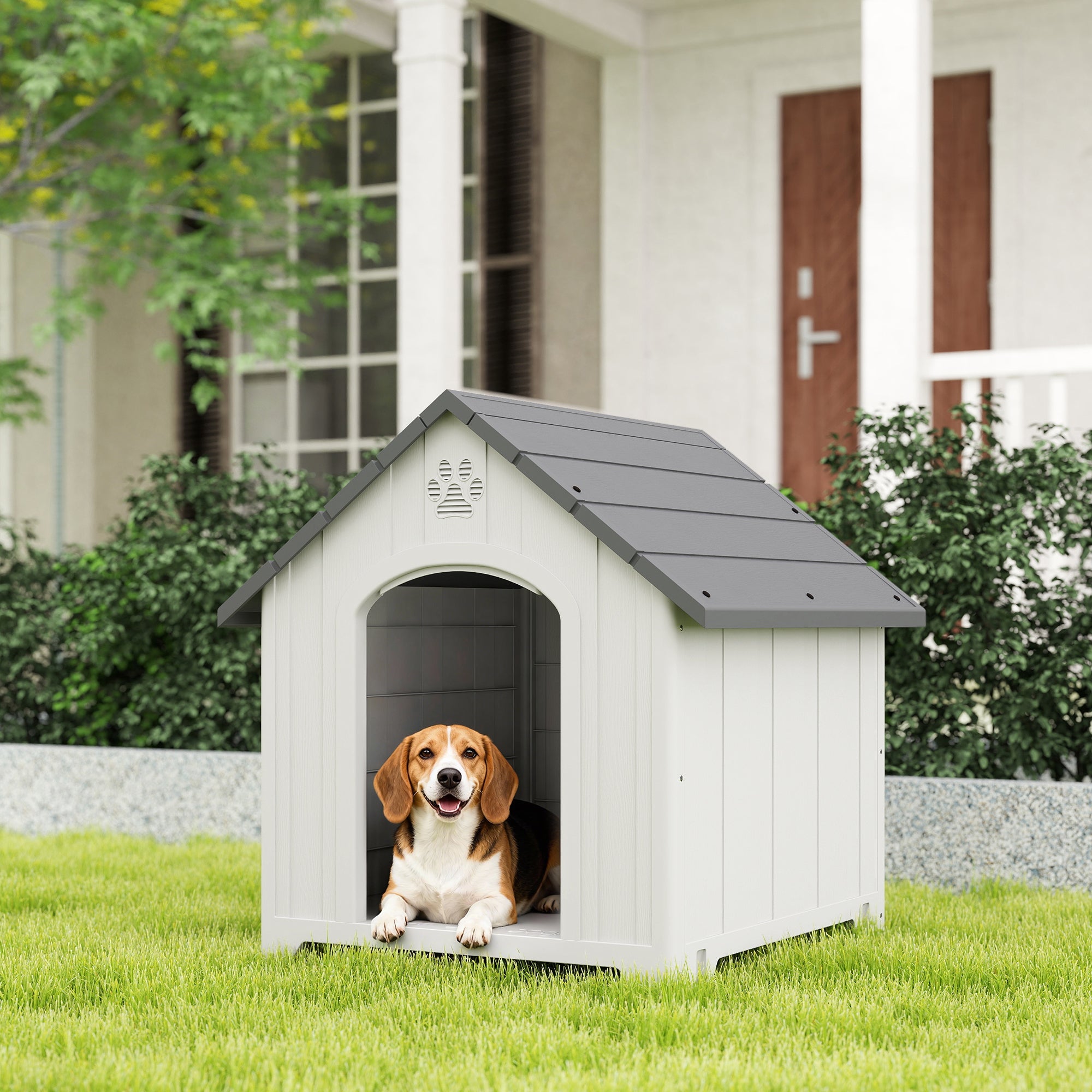 pawhut-niche-pour-chien-en-plastique-sur-lev-e-ventil-e-88-cm image 4