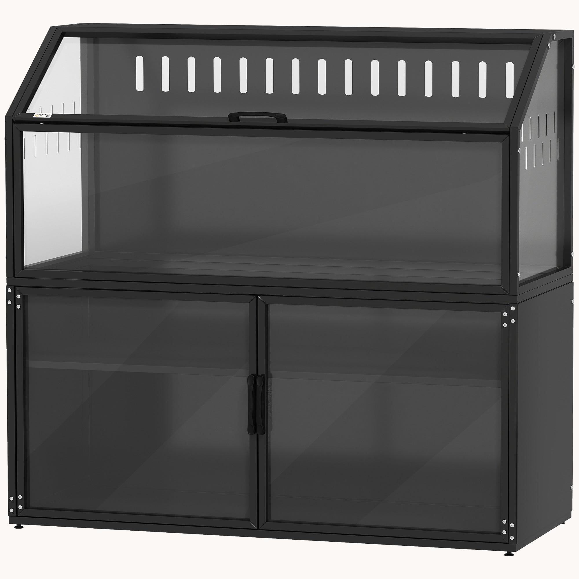pawhut-cage-hamster-avec-meuble-de-rangement-panneaux-acryliques-et-toit-ouvrabl image 2