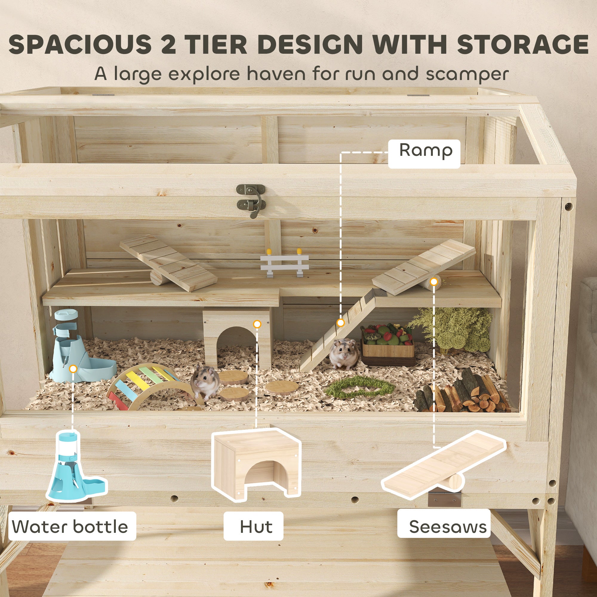pawhut-cage-hamster-2-tages-avec-accessoires-et-rangement image 6