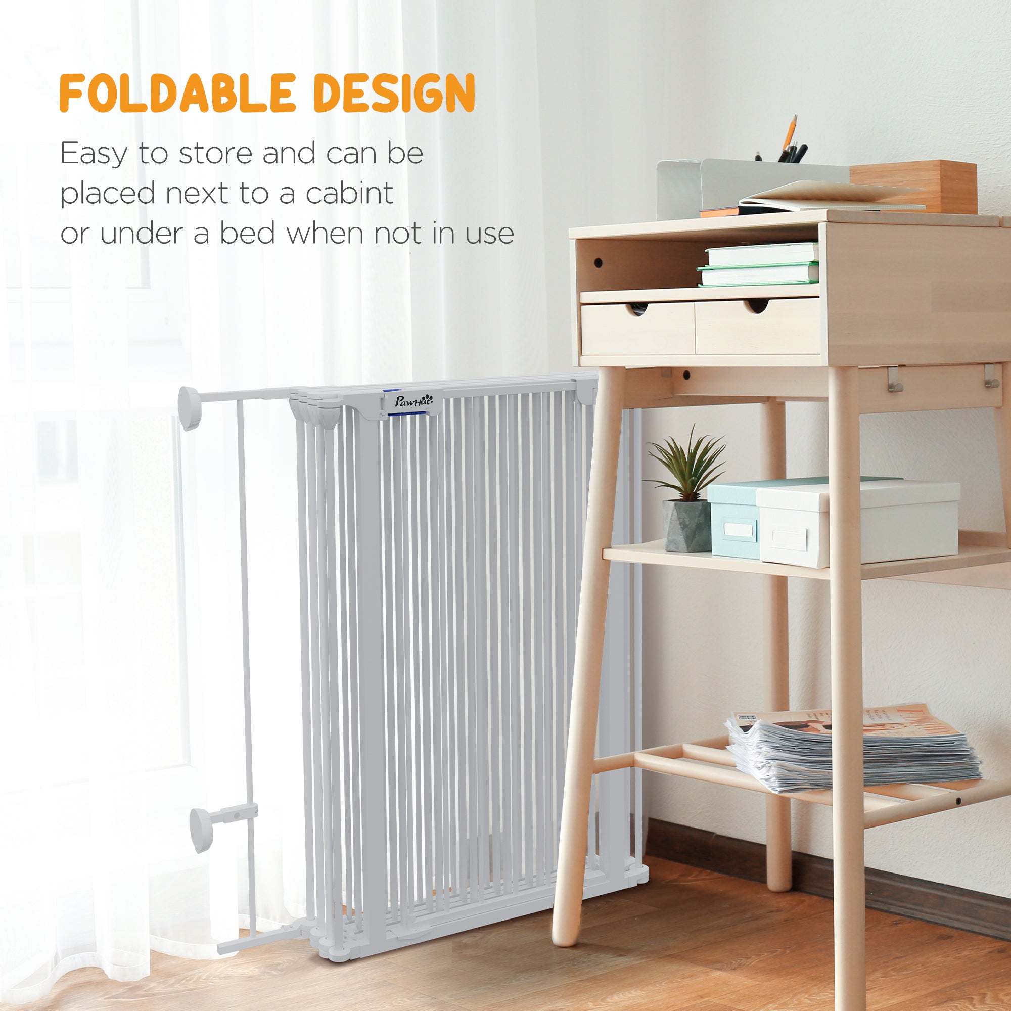 pawhut-barri-re-enclos-6-panneaux-90-cm-avec-verrouillage-blanc image 7