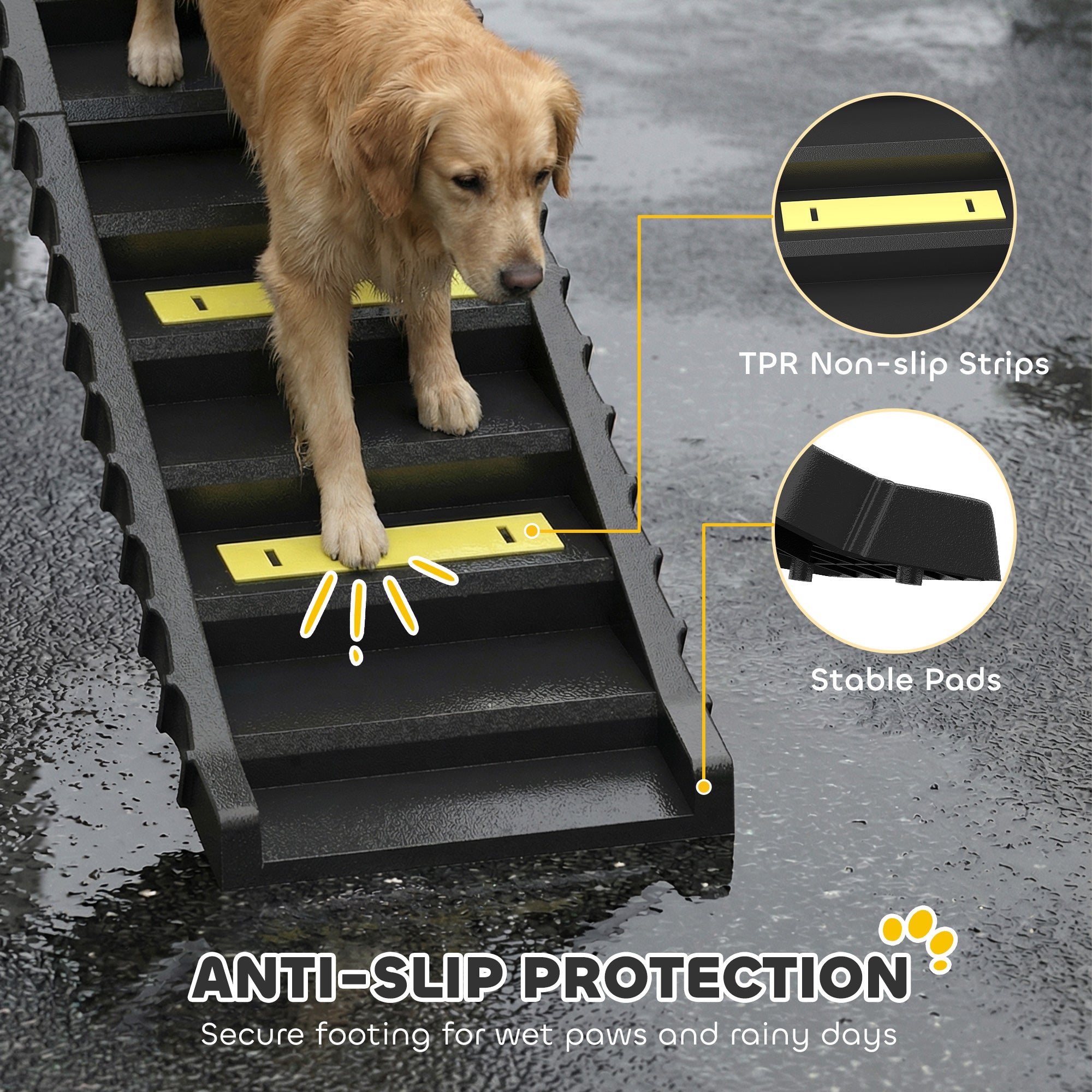 pawhut-escalier-chien-pliable-10-marches-voiture-noir-25-kg image 7
