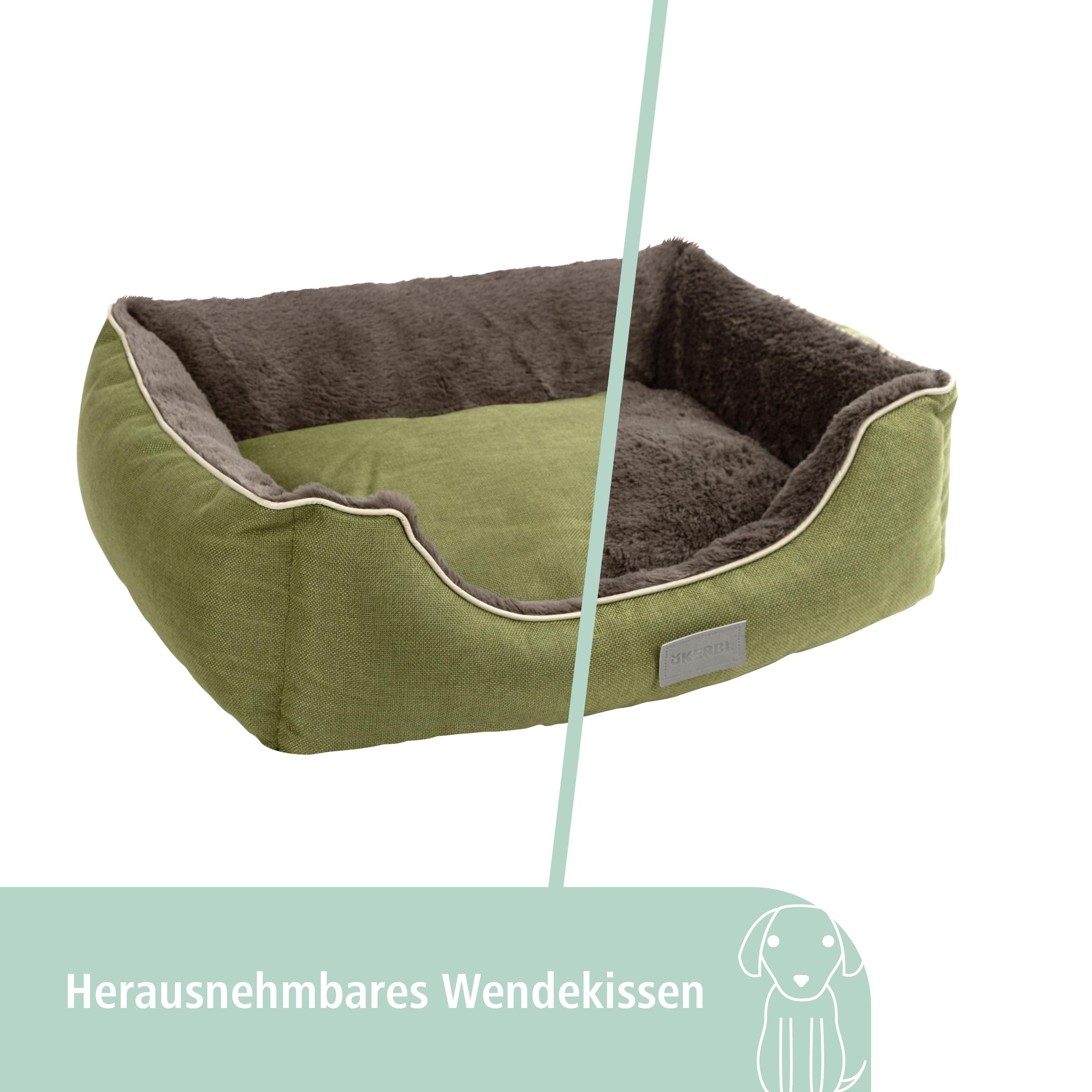 kerbl-samuel-panier-pour-chien-et-chat-60x50x17cm-vert-gris-fonc image 3