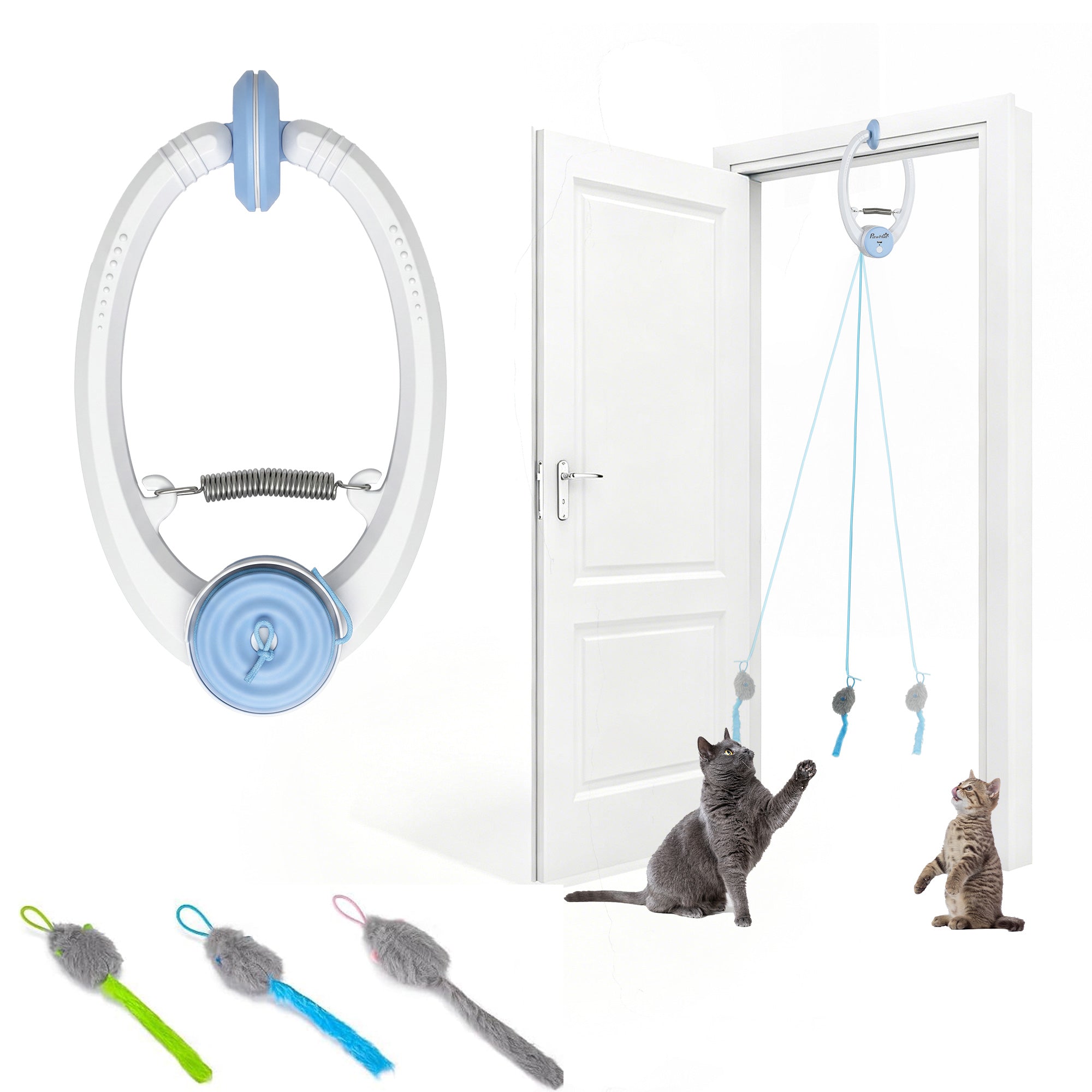pawhut-jouet-chat-automatique-souris-rebondissante-suspendre-usb-rechargeable image 2