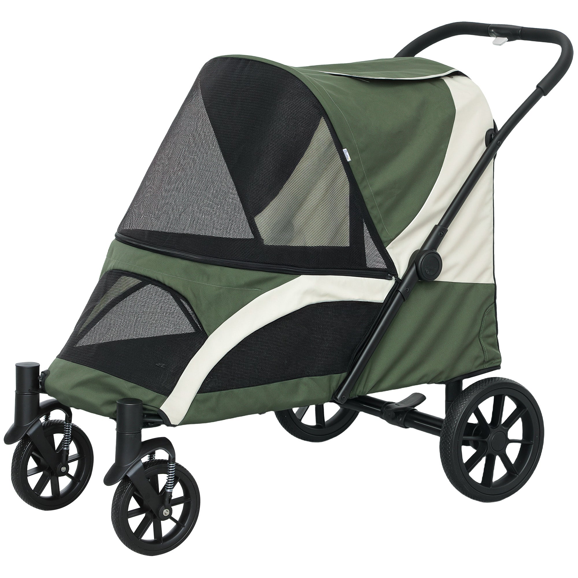 pawhut-poussette-grande-taille-pour-chien-avec-roues-amortissantes-pliage-une-ma image 2
