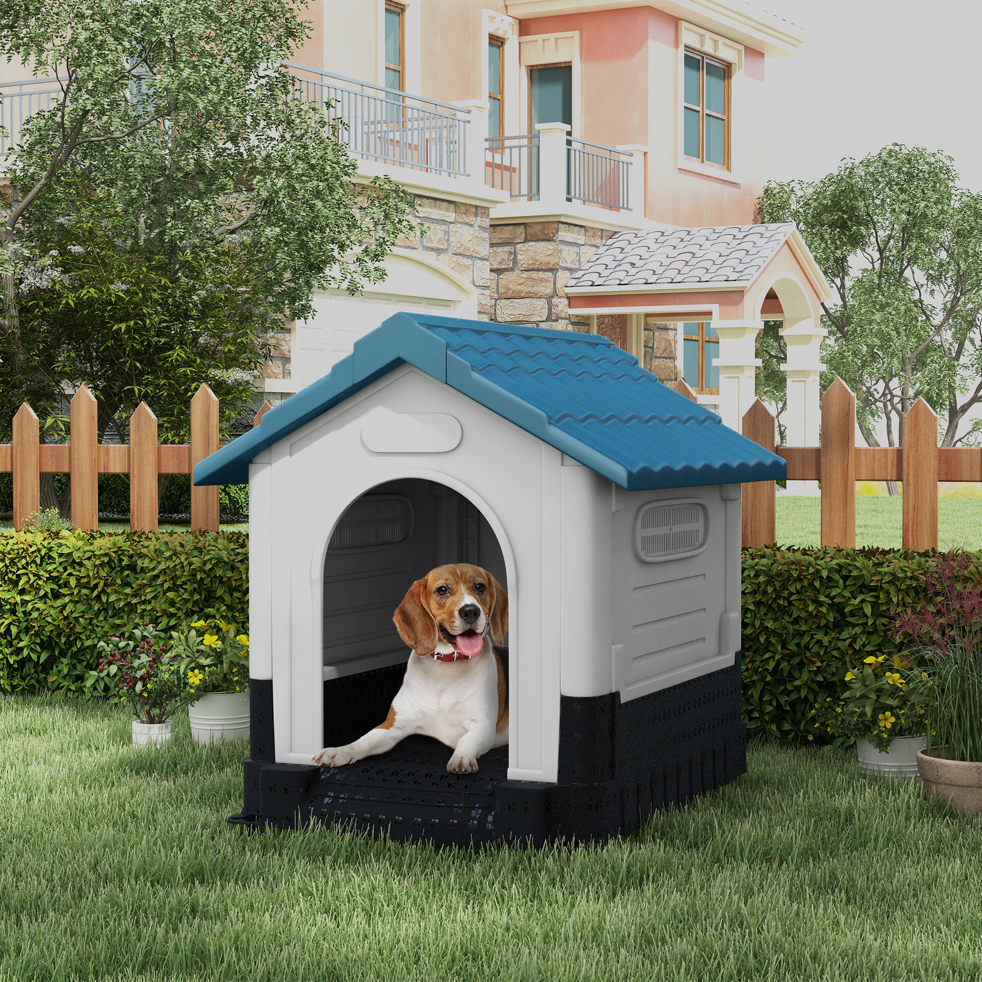 pawhut-coolbreeze-niche-chien-tanche-moyens-et-grands-chiens-101-x-88-x-99-cm-bl image 4