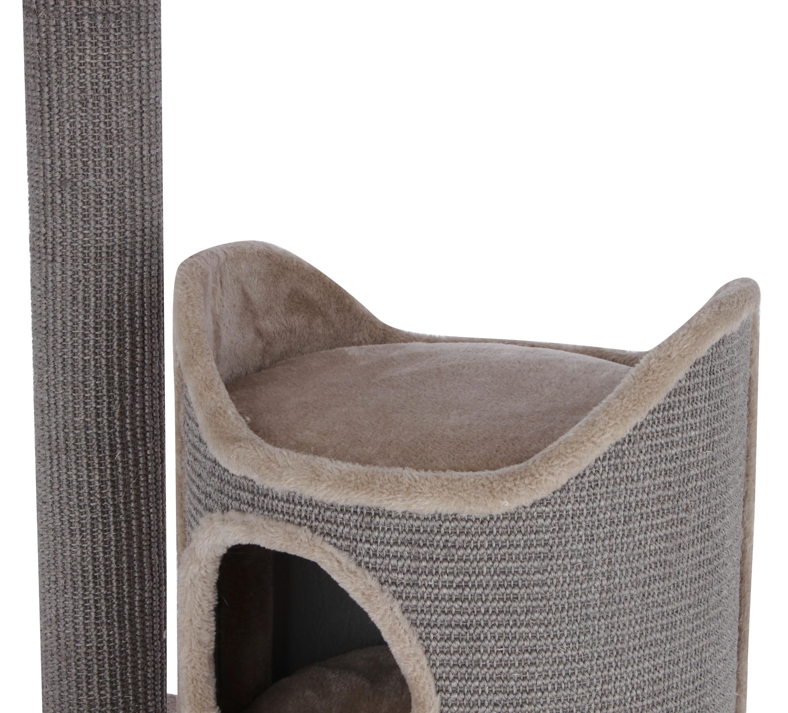 kerbl-tiana-arbre-chat-gris-73-5x45x130-cm-tunnel-sisal-et-coussins-lavables image 2