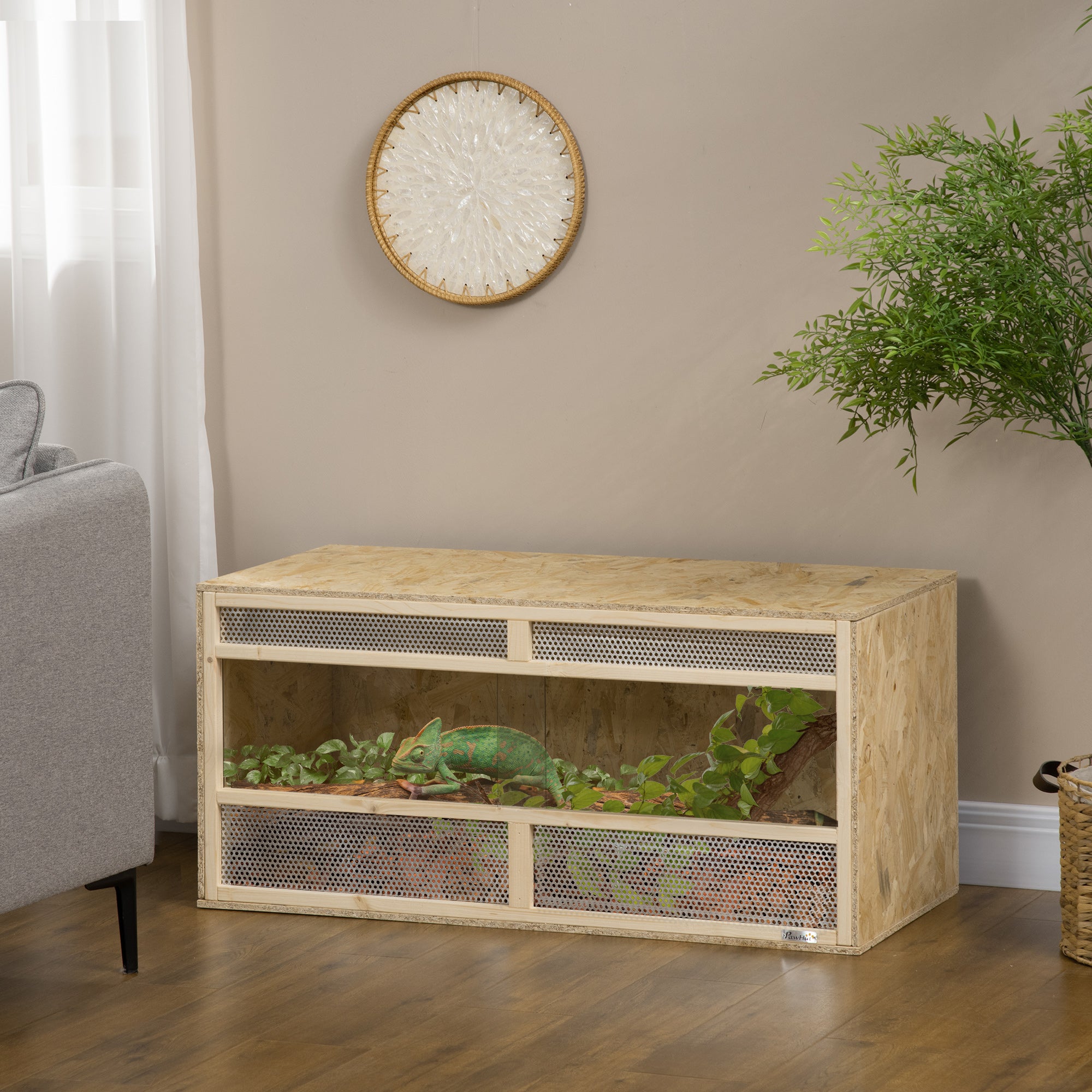 pawhut-terrarium-reptile-58-gallons-avec-portes-coulissantes-et-grillage-naturel image 4