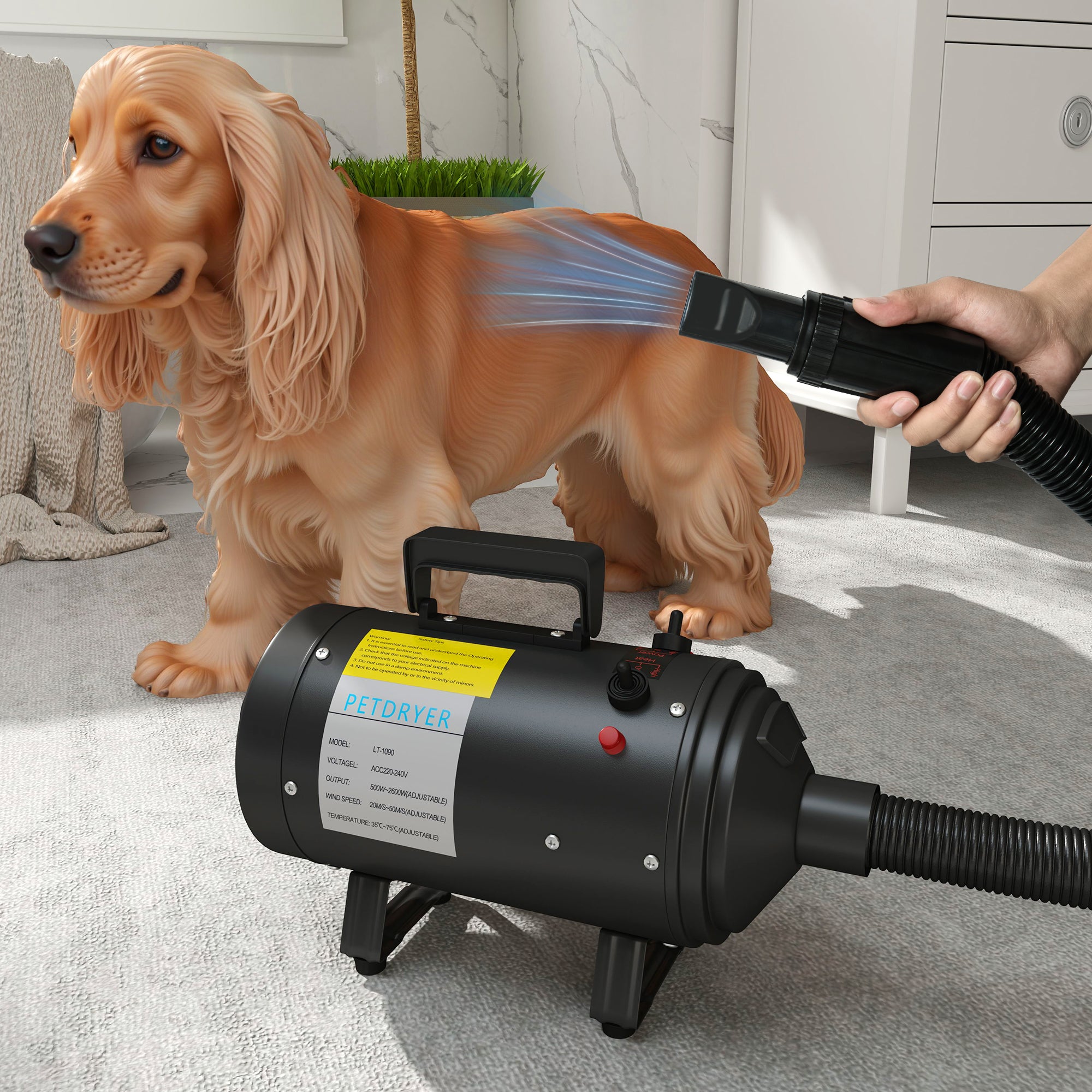 pawhut-s-che-cheveux-chien-toilettage-2200w-temp-rature-et-d-bit-r-glables-3-emb image 3