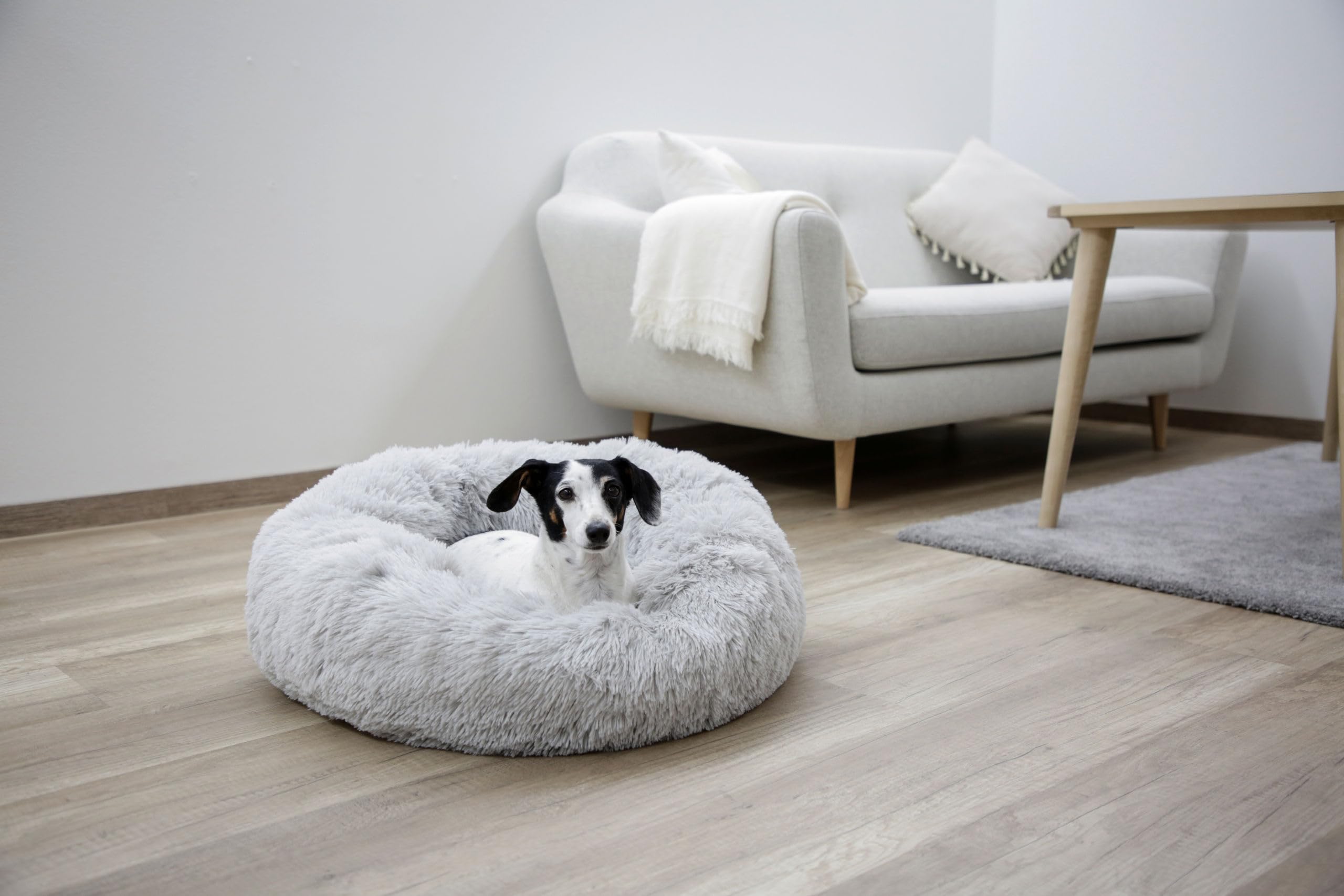 kerbl-fluffy-corbeille-donut-pour-chien-et-chat-gris-clair-76-x-19-cm image 3