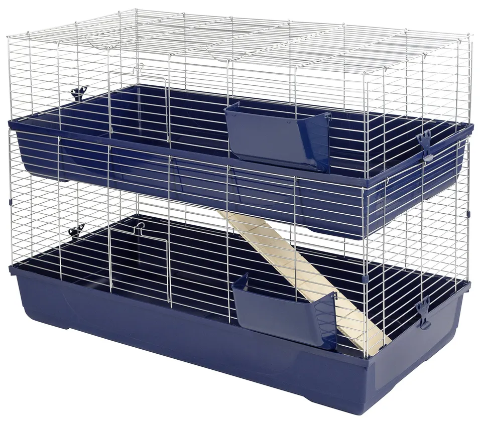 kerbl-maxi-baldo-twin-cage-pour-petits-animaux-2-tages-120-x-58-x-86-cm-bleu-fon image 1