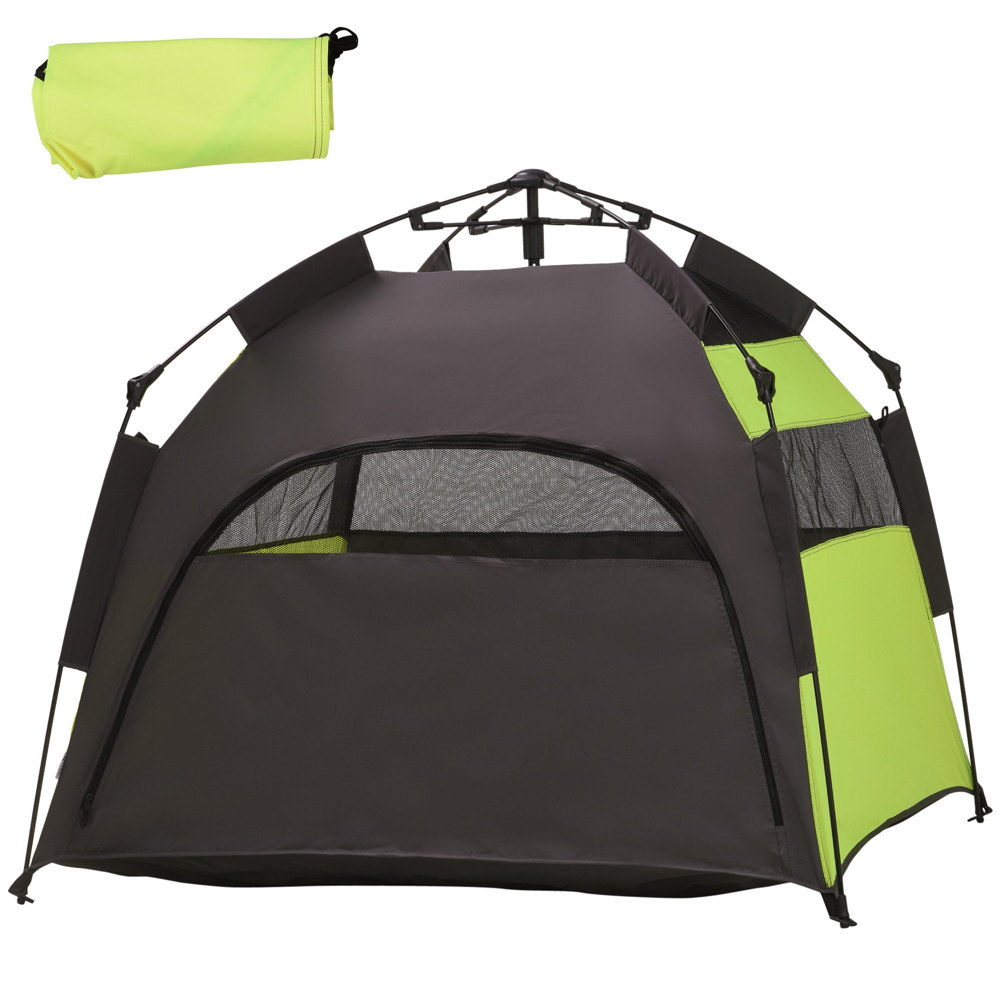 pawhut-tente-pliable-extra-large-pour-chien-et-chat-vert-avec-sac-de-transport-o image 2
