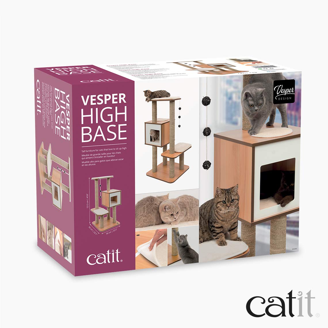 vesper-by-catit-arbre-chat-high-base-52045-noyer-121-cm image 7