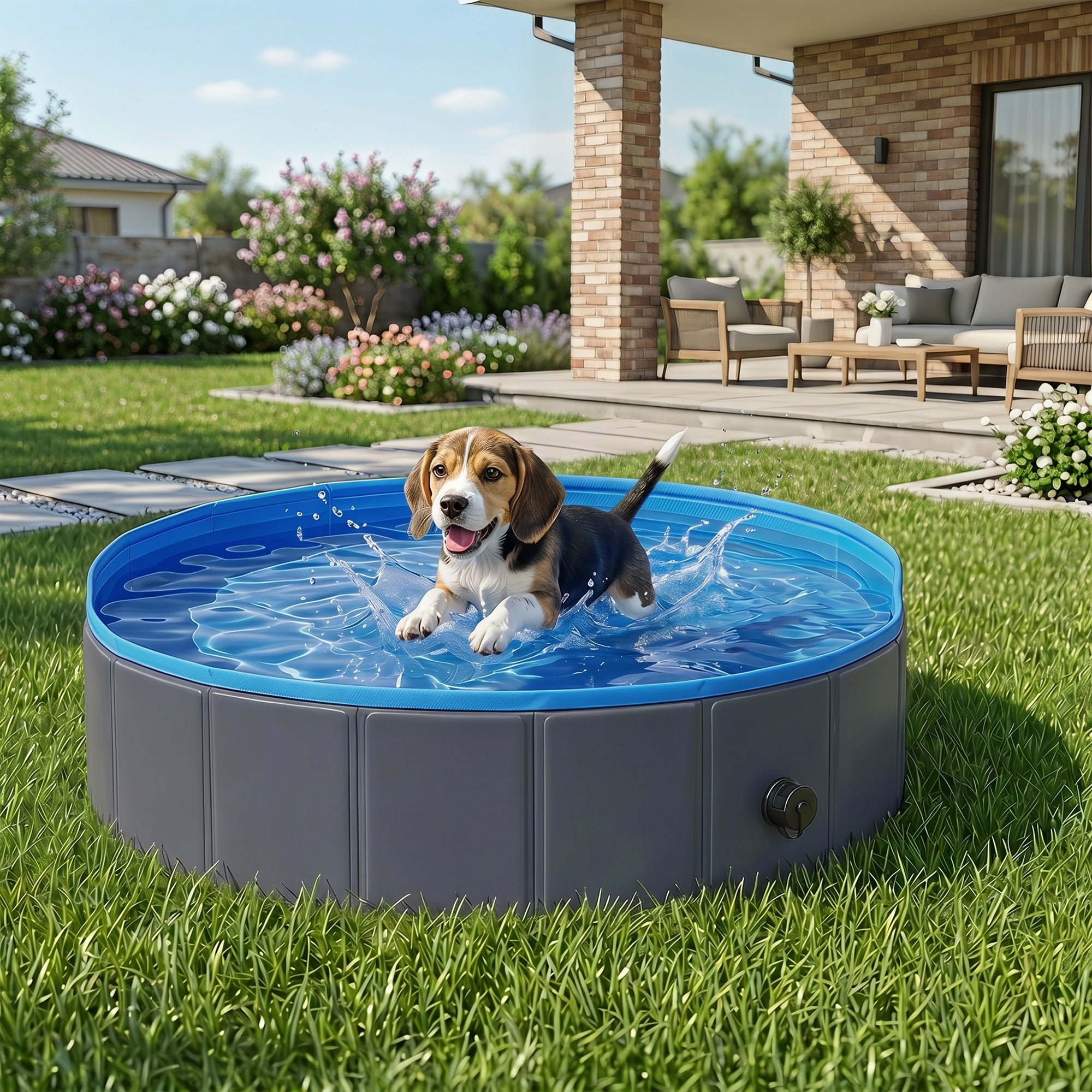 pawhut-piscine-chien-pliable-100x30-cm-pvc-antid-rapante-bleue image 4