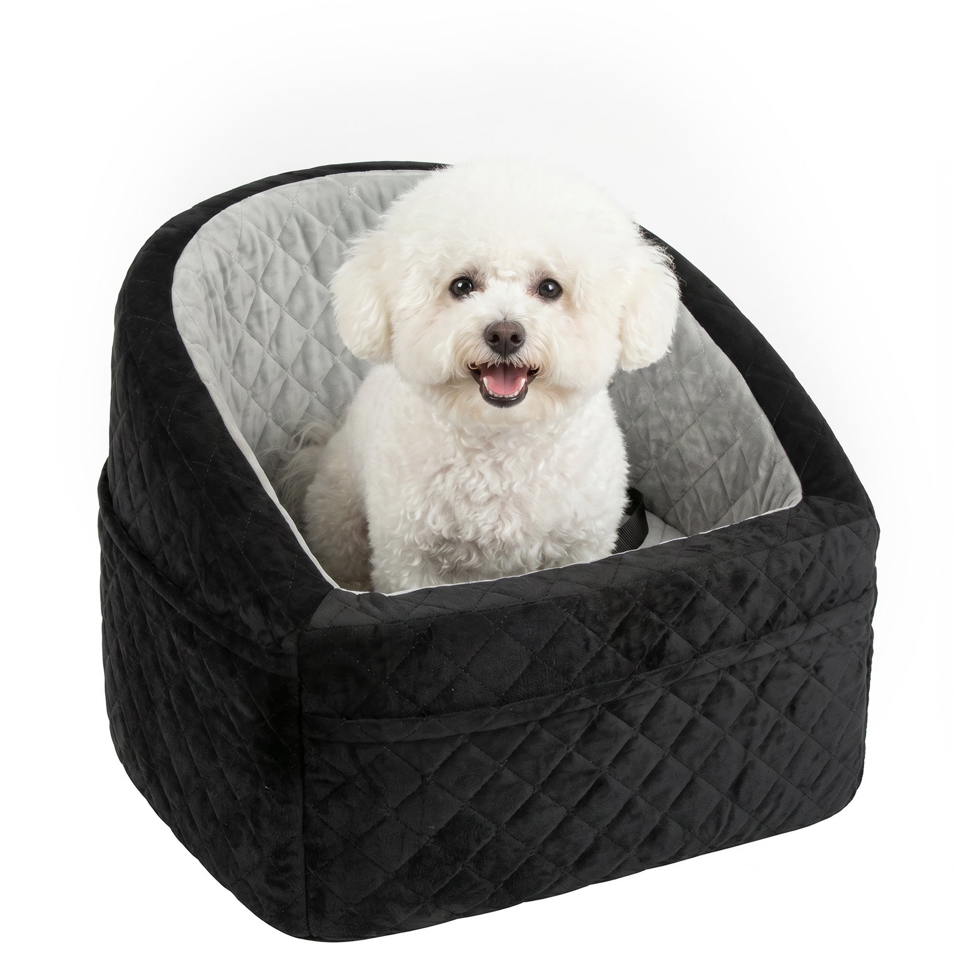pawhut-rehausseur-si-ge-auto-pour-petit-chien-moins-de-10-kg-gris-lavable image 1