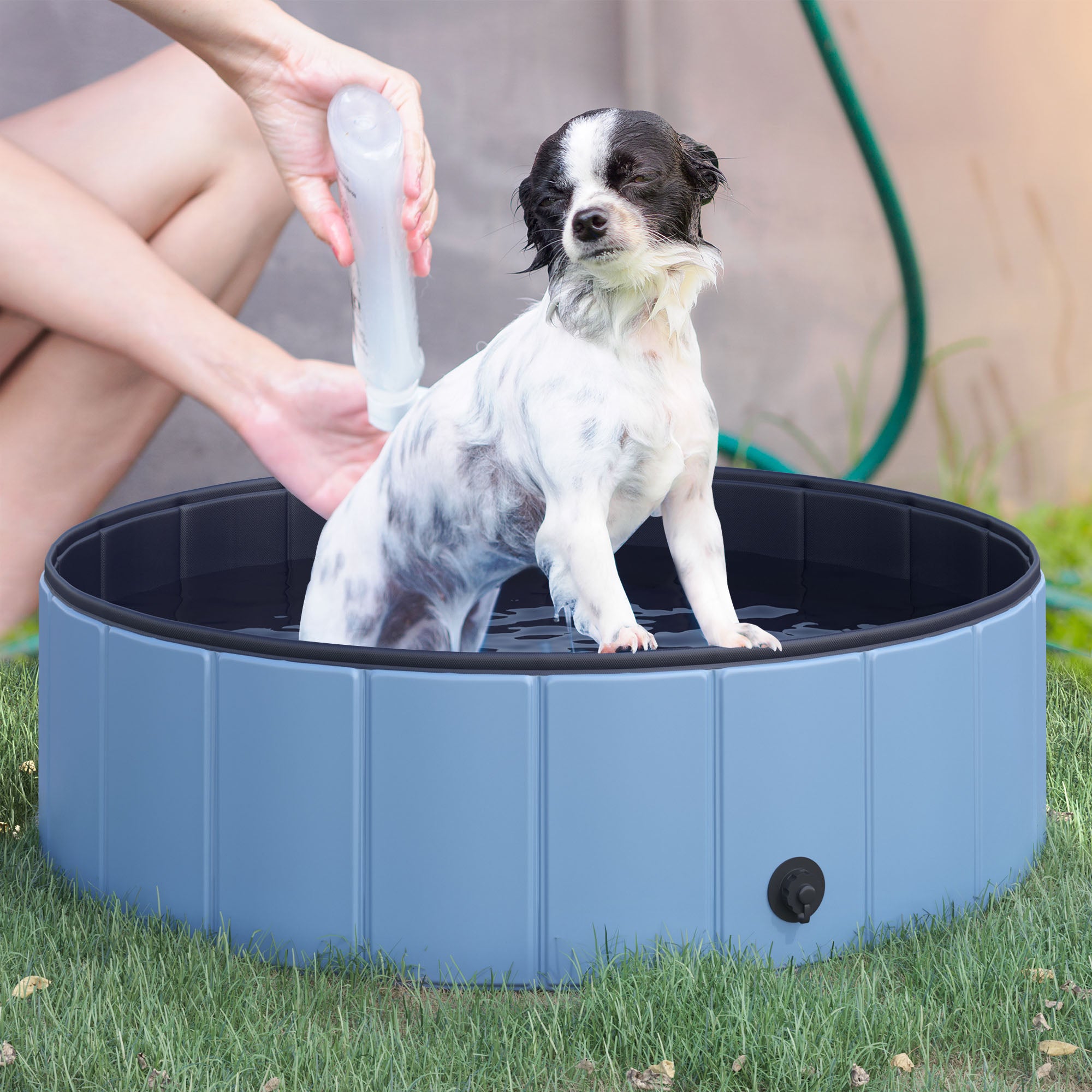 pawhut-piscine-pliable-pour-chien-100-x-30-cm-bleue-avec-vidange-et-fond-antid-r image 3