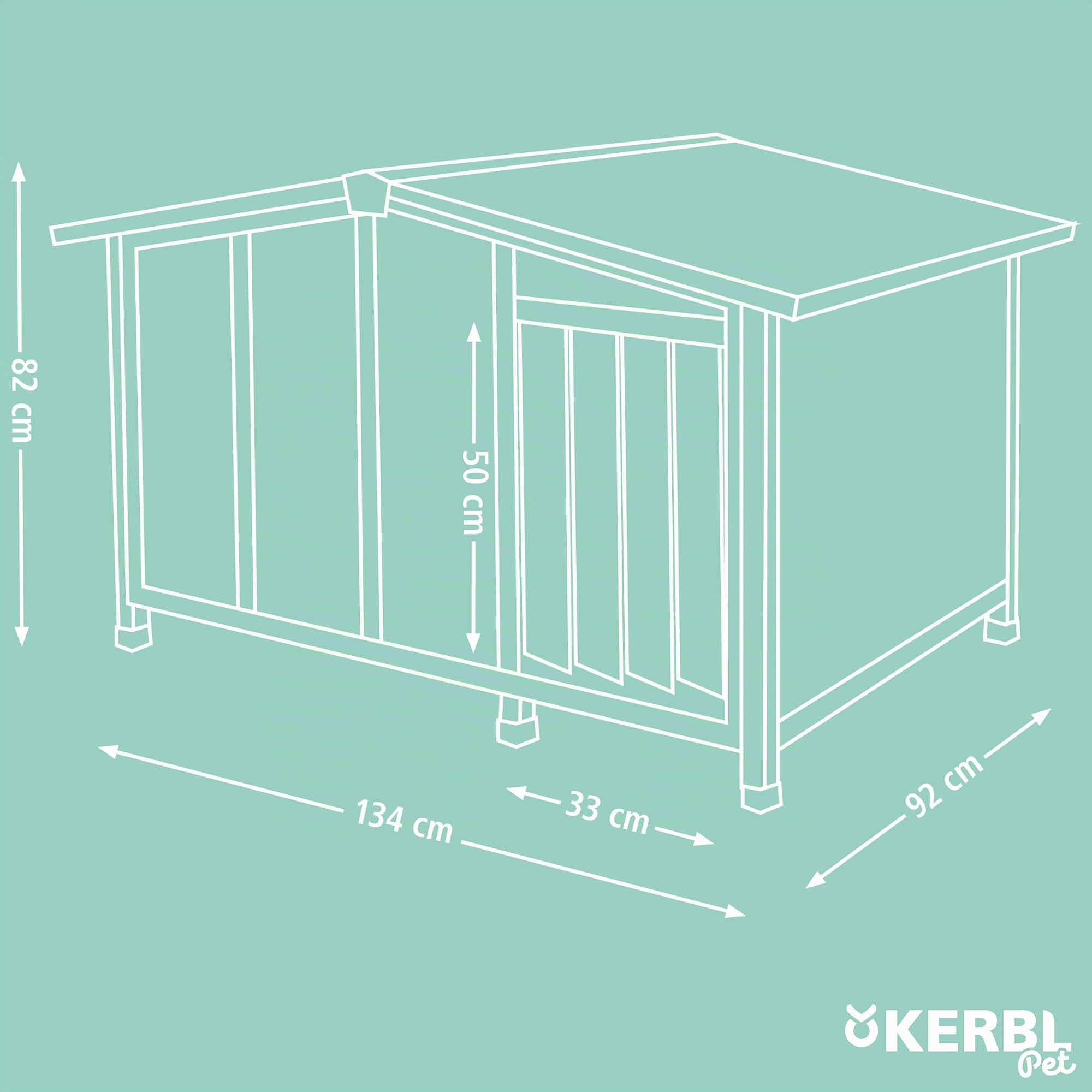 kerbl-niche-pour-chien-overview-134-x-92-x-82-cm-bois-avec-fa-ade-plexiglas image 6