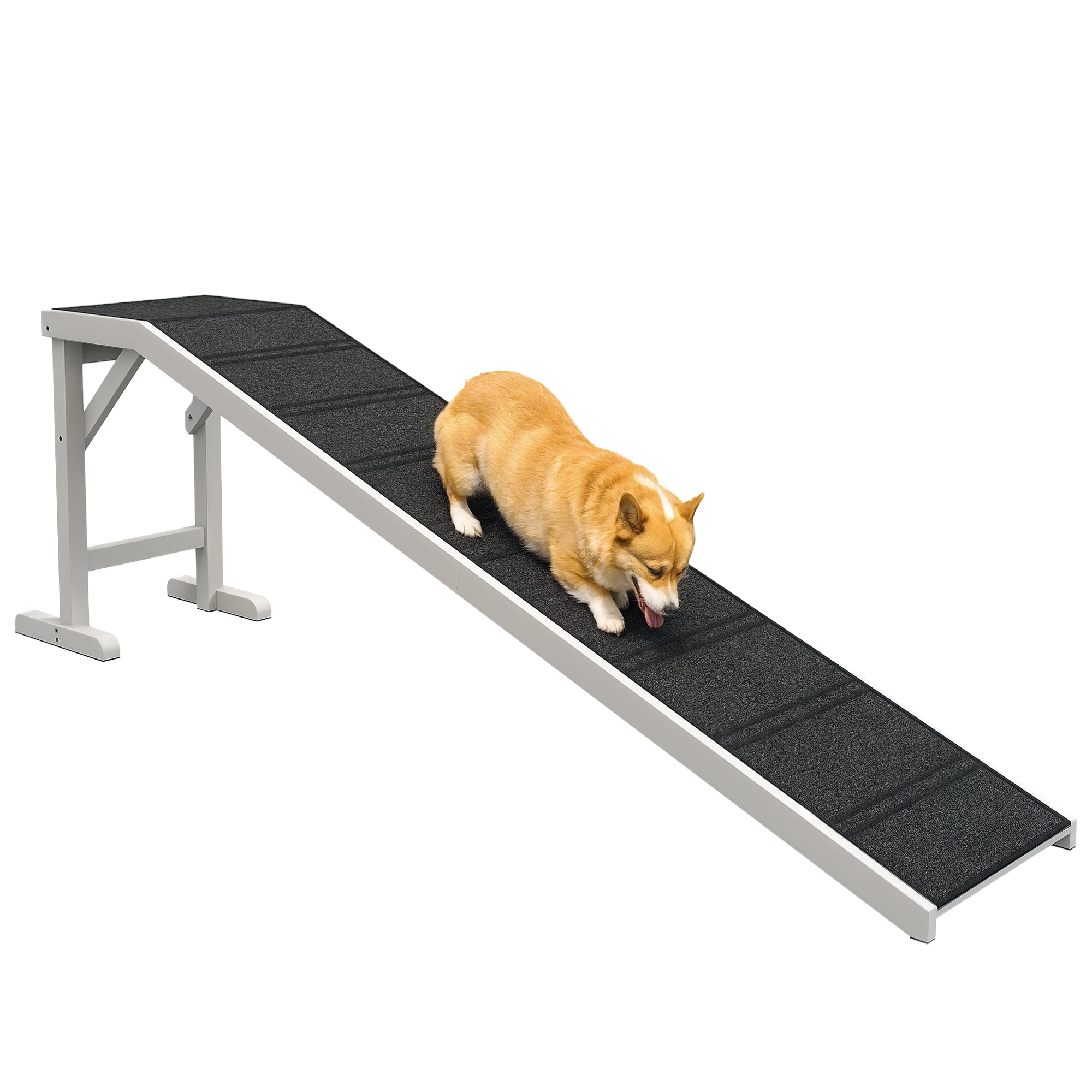 pawhut-rampe-pour-chien-bois-cerisier-pliable-antid-rapante image 1