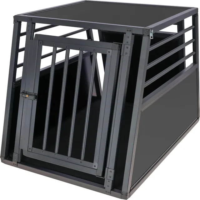 kerbl-vacation-cage-de-transport-en-aluminium-pour-chien-1-porte-graphite-92x65x image 1