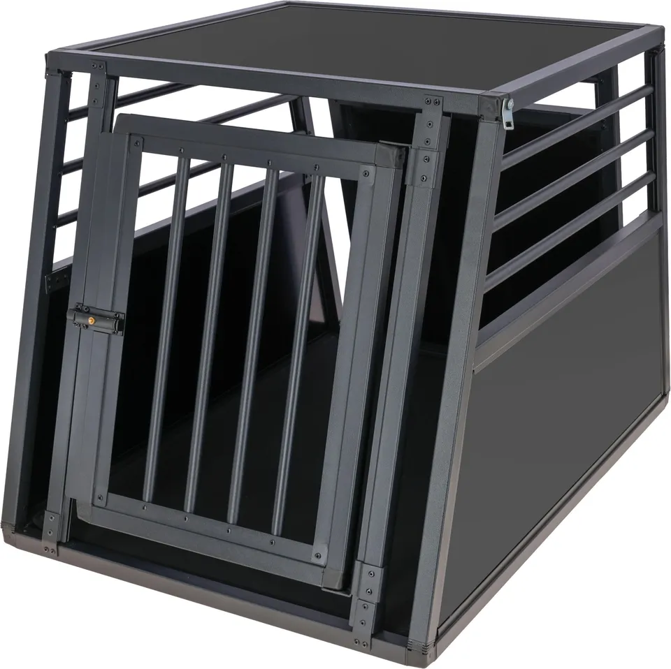 kerbl-vacation-cage-de-transport-en-aluminium-pour-chien-1-porte-graphite-92x65x image 1