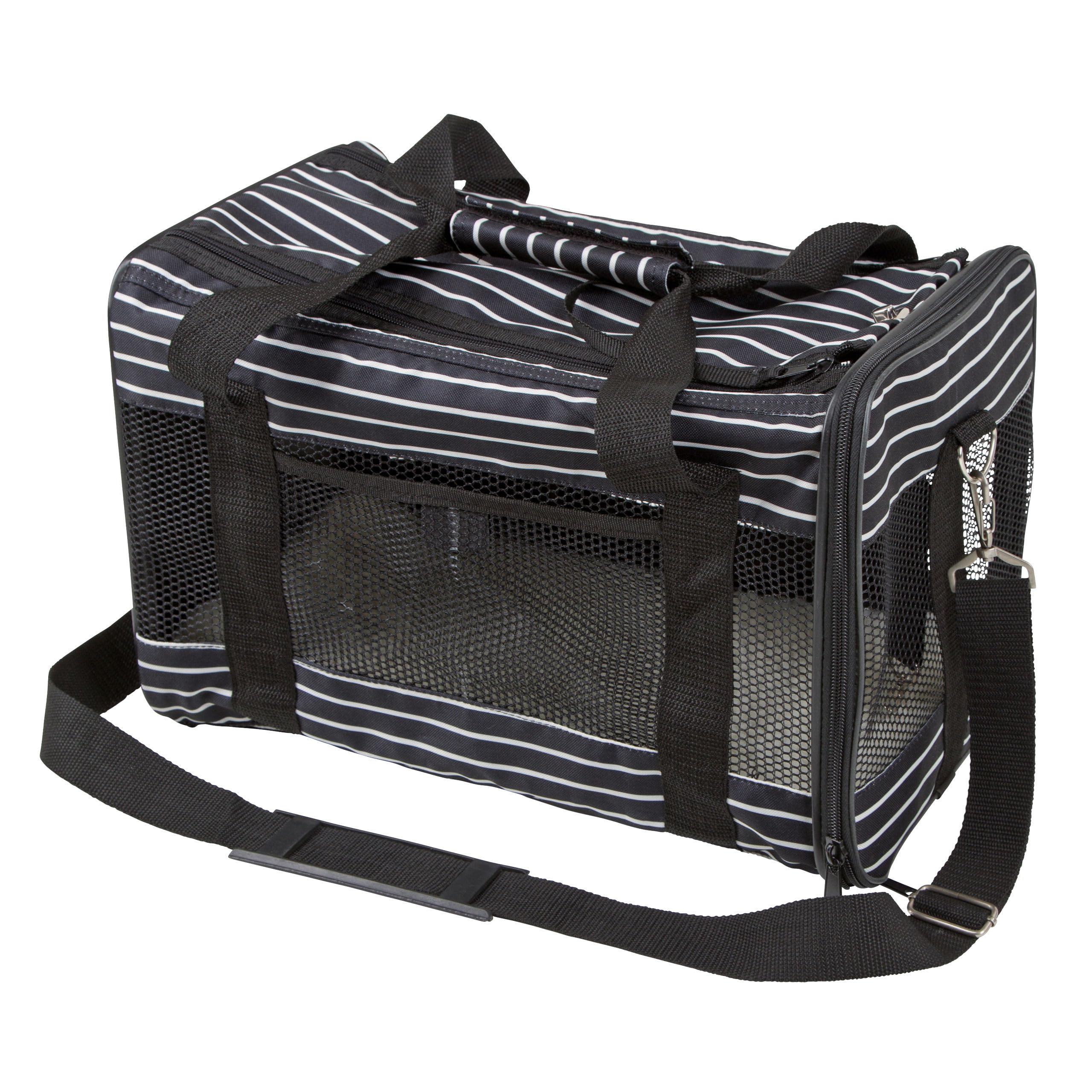 kerbl-cuba-sac-de-transport-pour-chien-et-chat-noir-blanc-40x26x28cm image 1