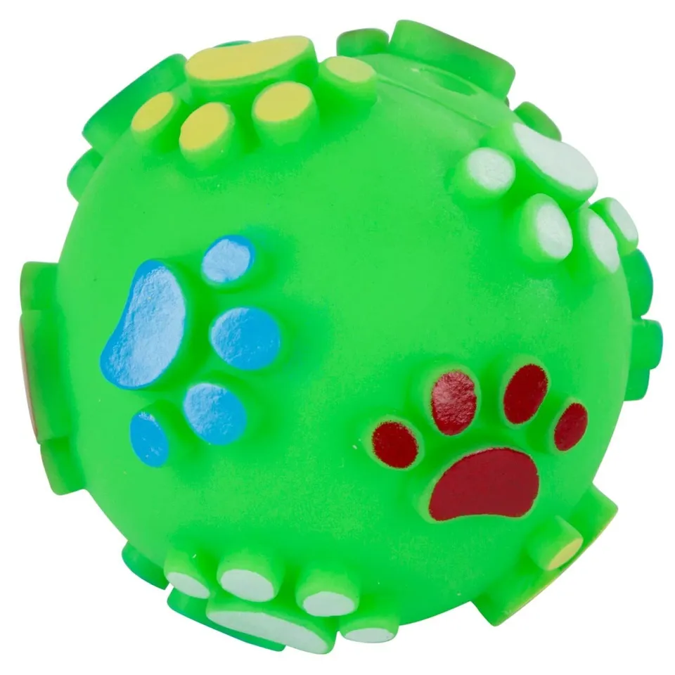 kerbl-pet-balle-motifs-pattes-vinyle-chien-10-cm-3-pi-ces-avec-couineur image 1