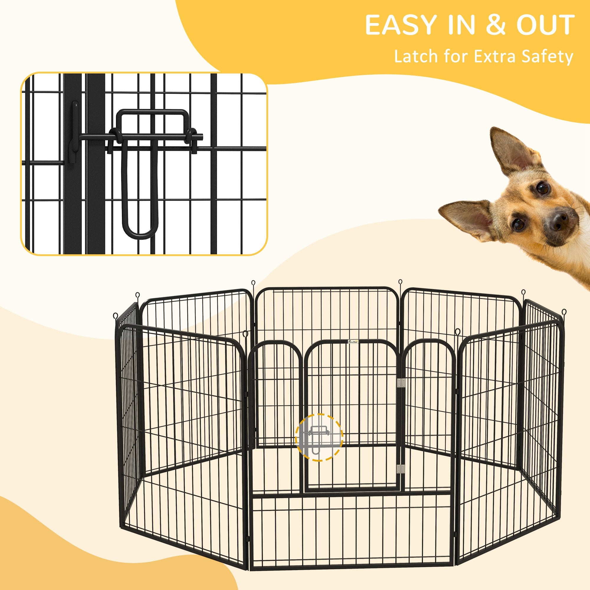 pawhut-parc-pour-chiens-8-panneaux-80-cm-enclos-modulable-int-rieur-ext-rieur image 8