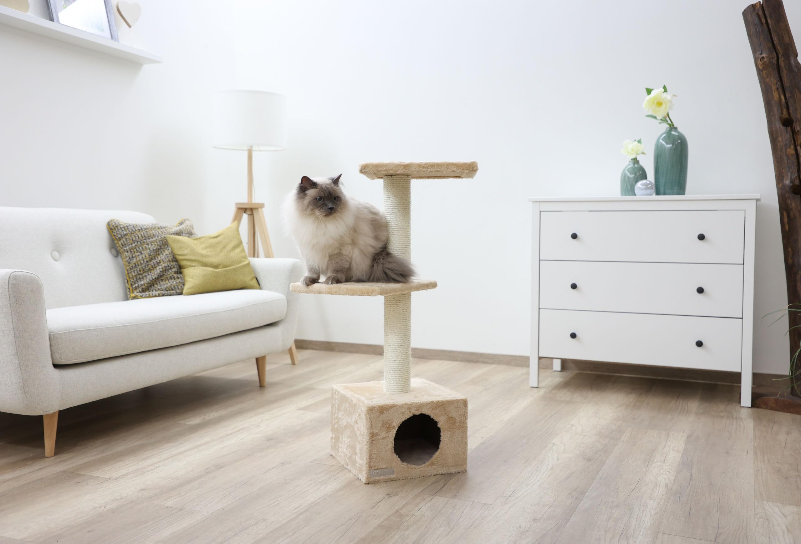 kerbl-arbre-chat-venus-sweet-30-x-30-x-85-cm-beige-gris image 3