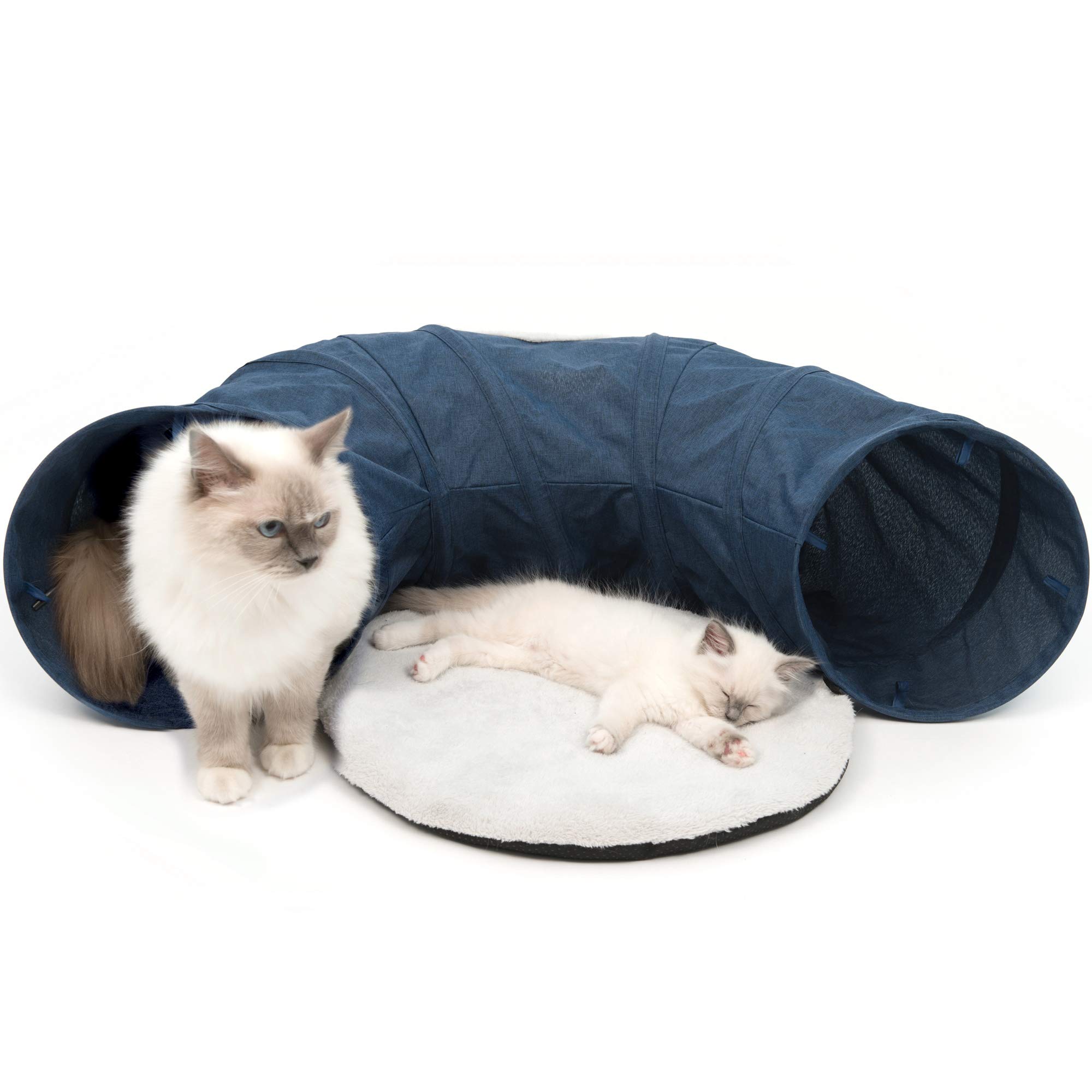 catit-vesper-tunnel-avec-lit-pour-chats-bleu-68-x-97-x-28-cm image 1
