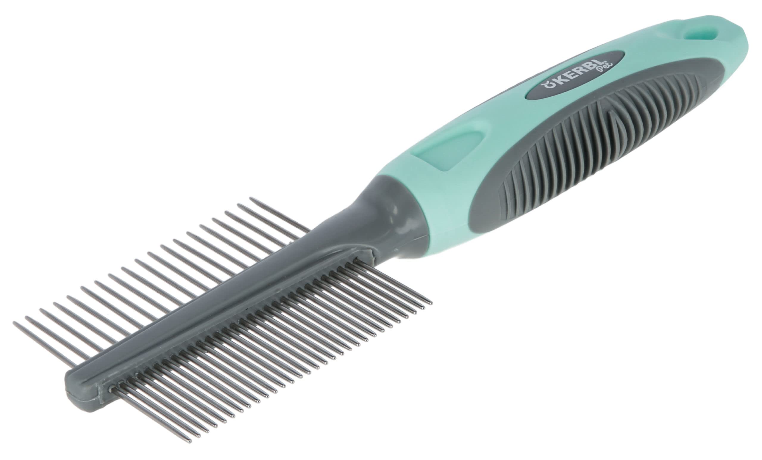 kerbl-peigne-fin-turquoise-gris-21-cm-toilettage-chien-et-chat image 2