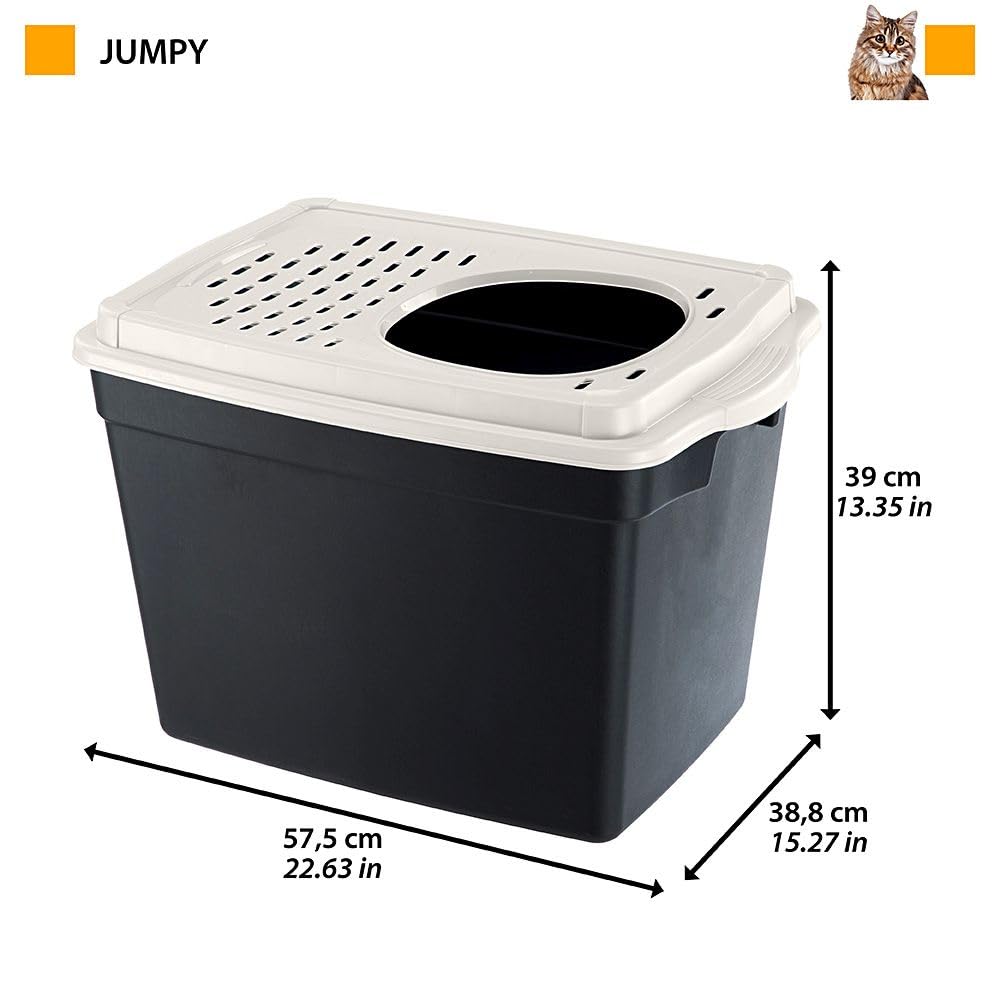 ferplast-jumpy-bac-liti-re-pour-chat-entr-e-par-le-haut-noir image 2