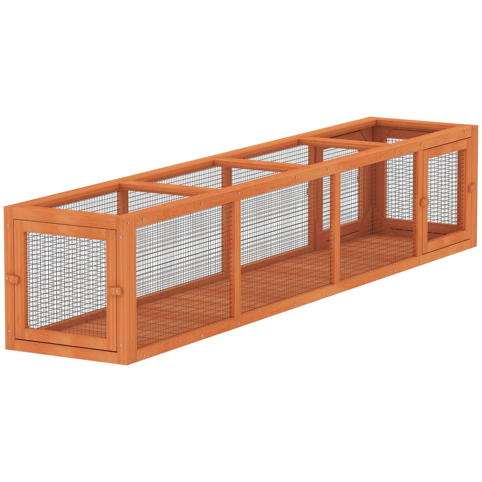 pawhut-tunnel-labyrinthe-ext-rieur-pour-chat-79-extensible-4-portes-orange image 1