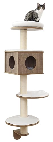 kerbl-dinari-arbre-chat-mural-blanc-marron-45x45x177-cm image 8