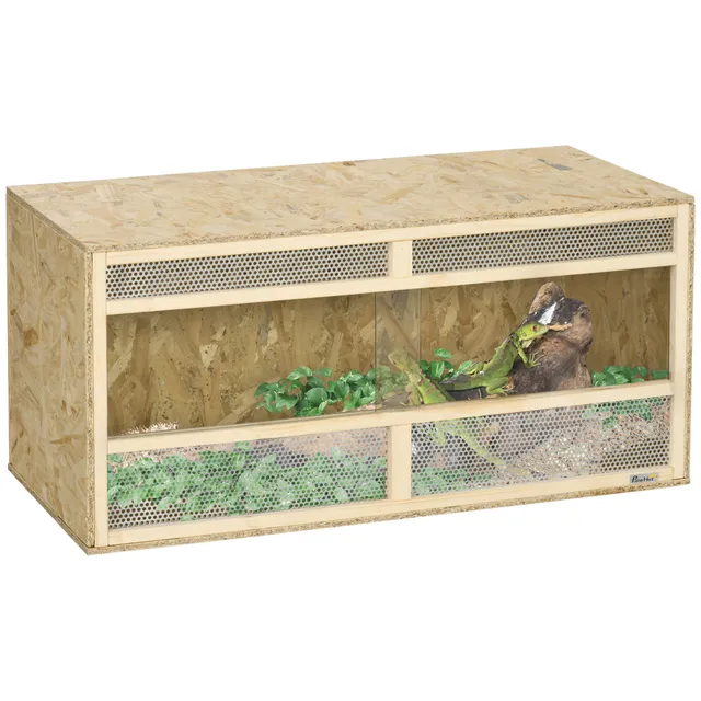 pawhut-terrarium-reptile-58-gallons-avec-portes-coulissantes-et-grillage-naturel image 1
