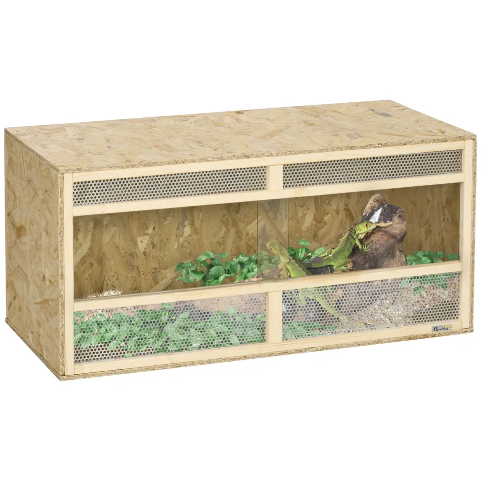 pawhut-terrarium-reptile-58-gallons-avec-portes-coulissantes-et-grillage-naturel image 1
