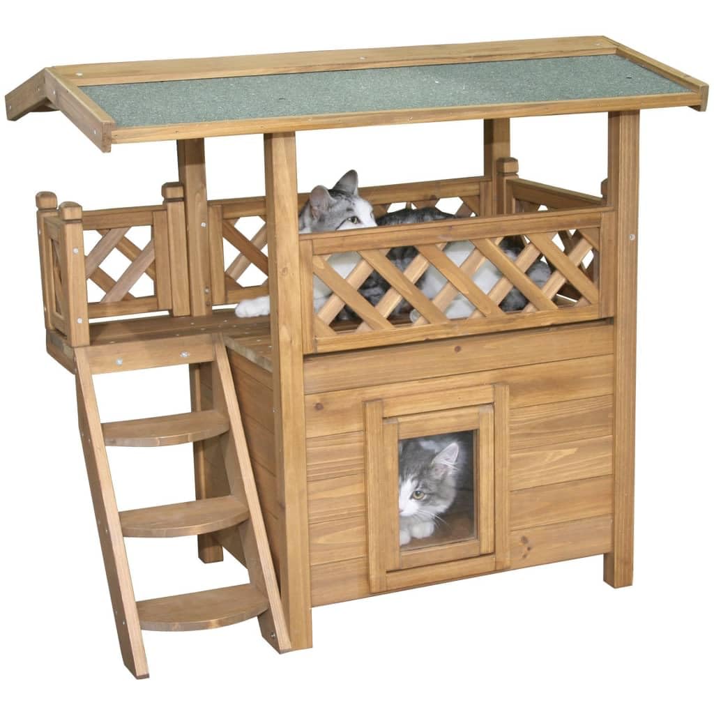 kerbl-maisonnette-pour-chat-lodge-77x50x73-cm-deux-tages image 3