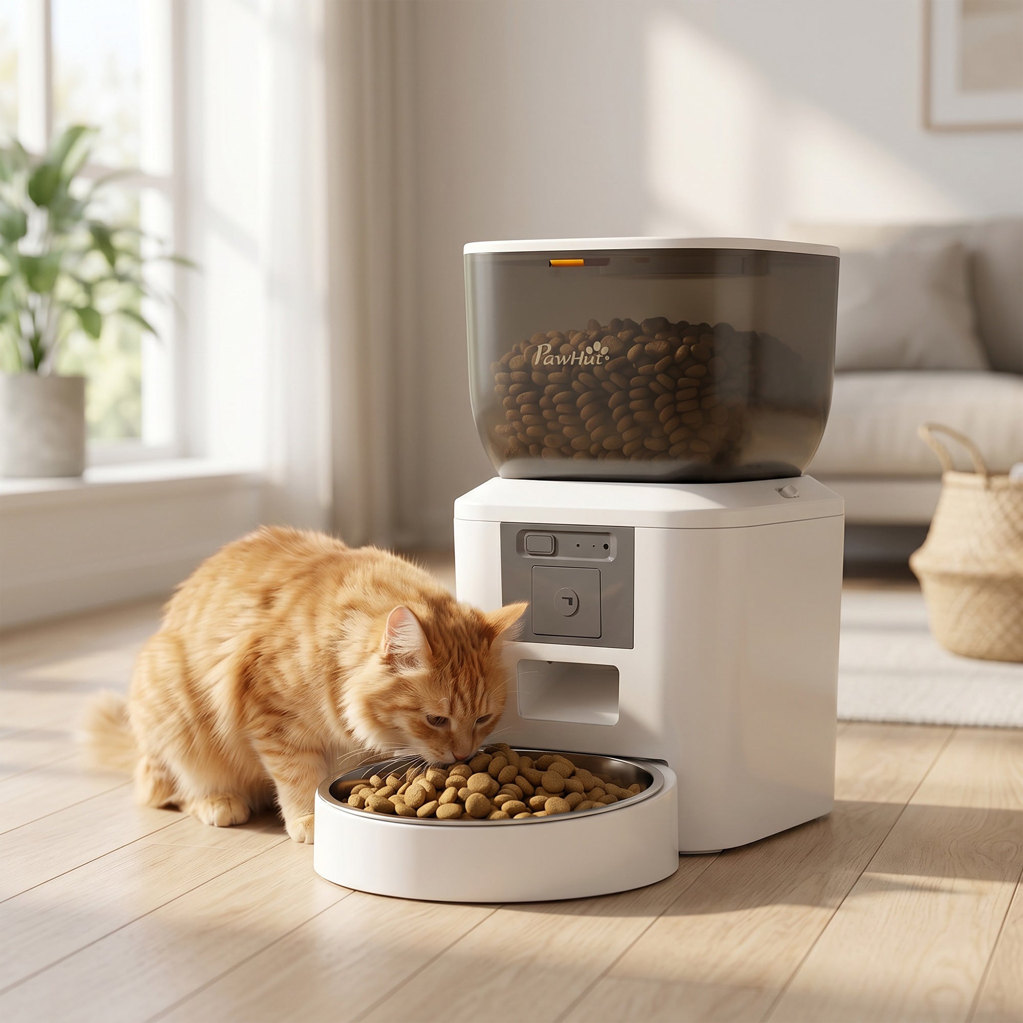 pawhut-distributeur-automatique-de-croquettes-pour-chat-avec-cam-ra-4l image 3