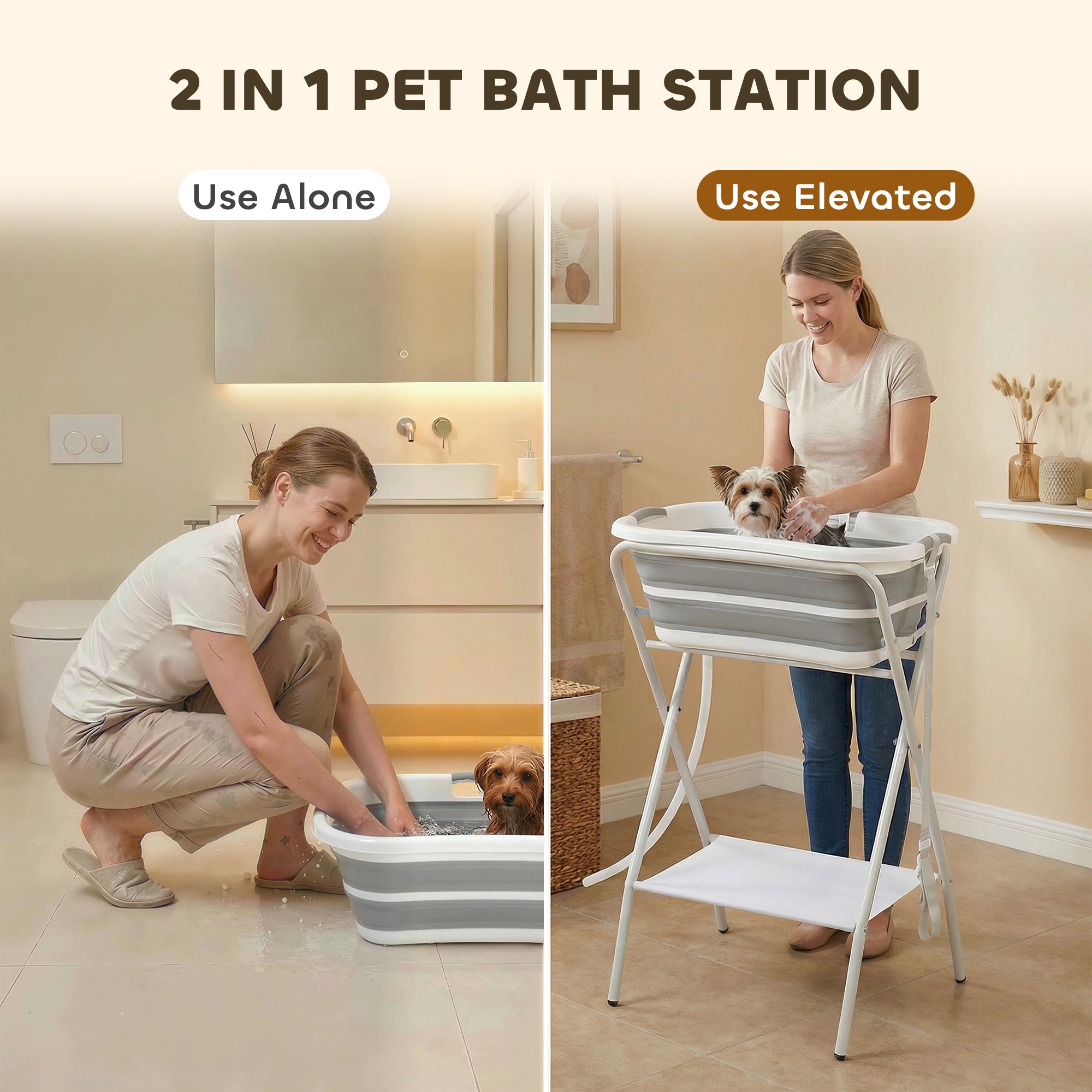 pawhut-baignoire-sur-lev-e-pliante-2-en-1-pour-petits-chiens-avec-tuyau-et-tag-r image 6